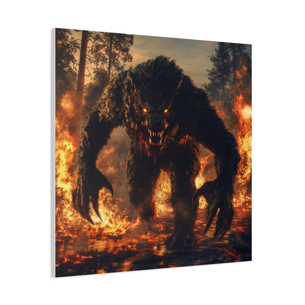 Werewolf Charging Canvas Wall Art