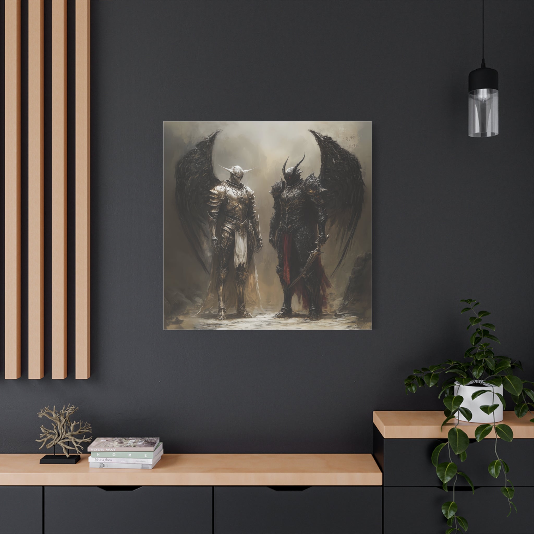 Epic Fantasy Wall Art Canvas - Stretched Matte Print of Winged Warriors
