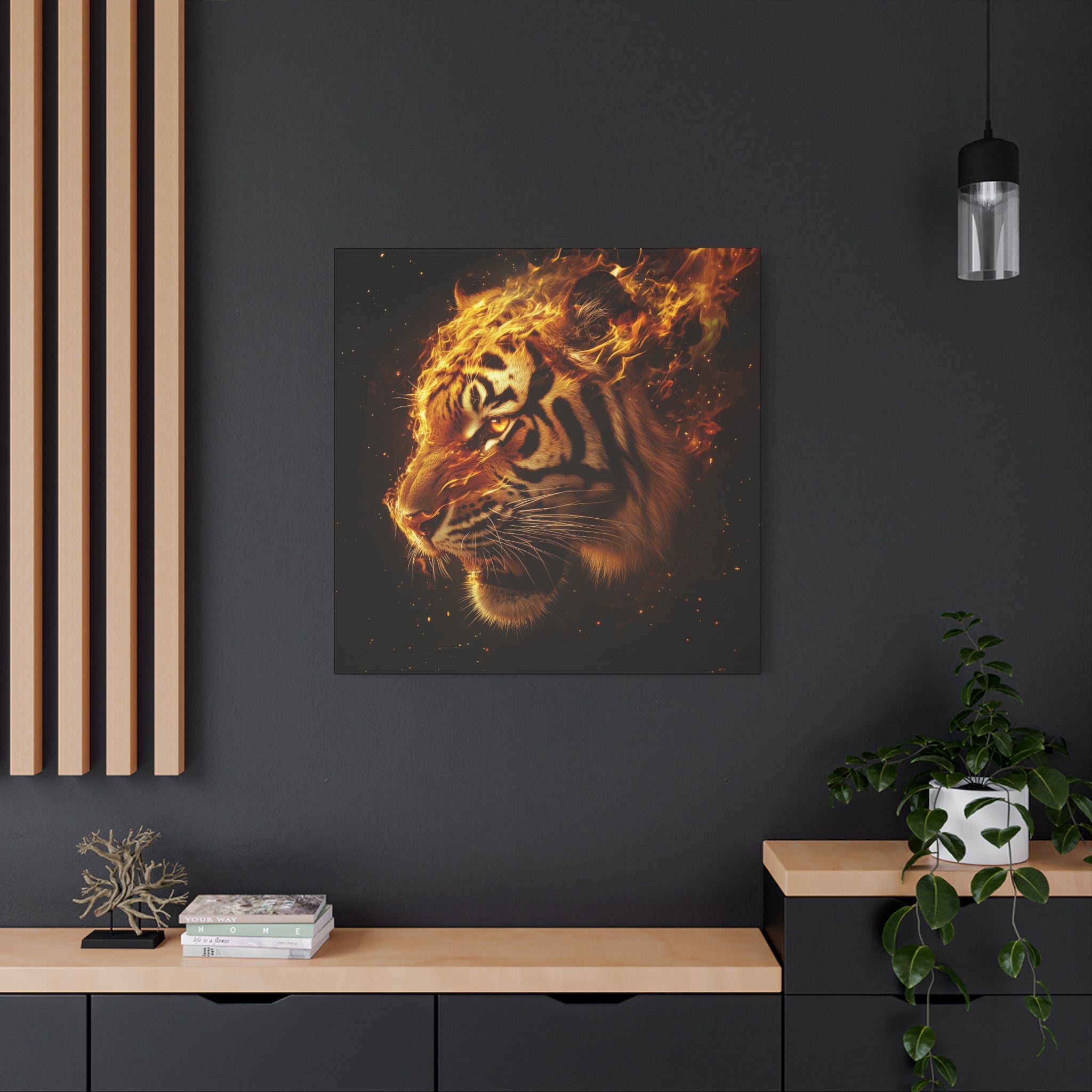 Fierce Tiger Wall Art - Matte Canvas Print, Stretched Home Decor, Animal Lover Gift, Jungle Theme, Wild Spirit Artwork