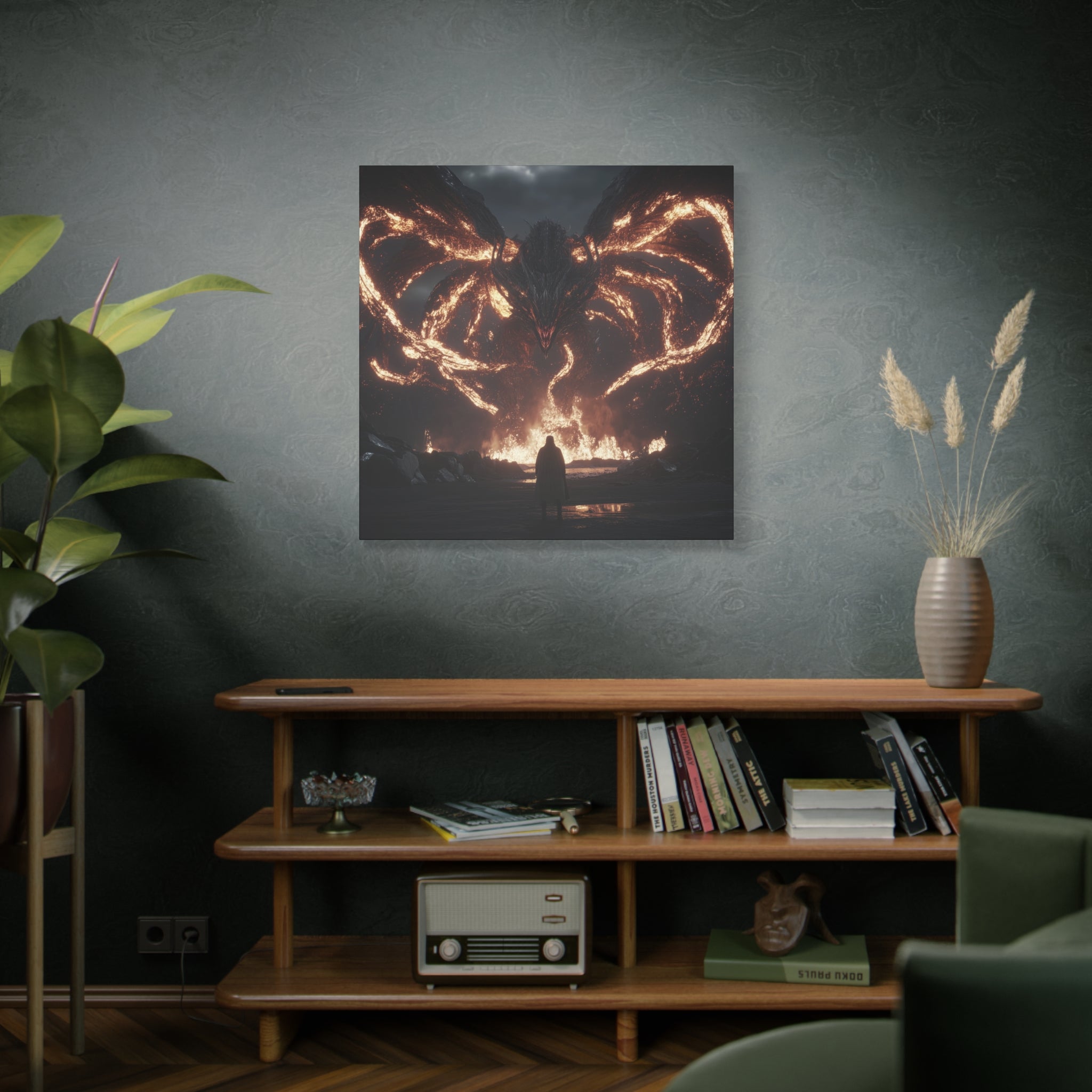 Epic Fantasy Wall Art Canvas - Mythical Dragon Design