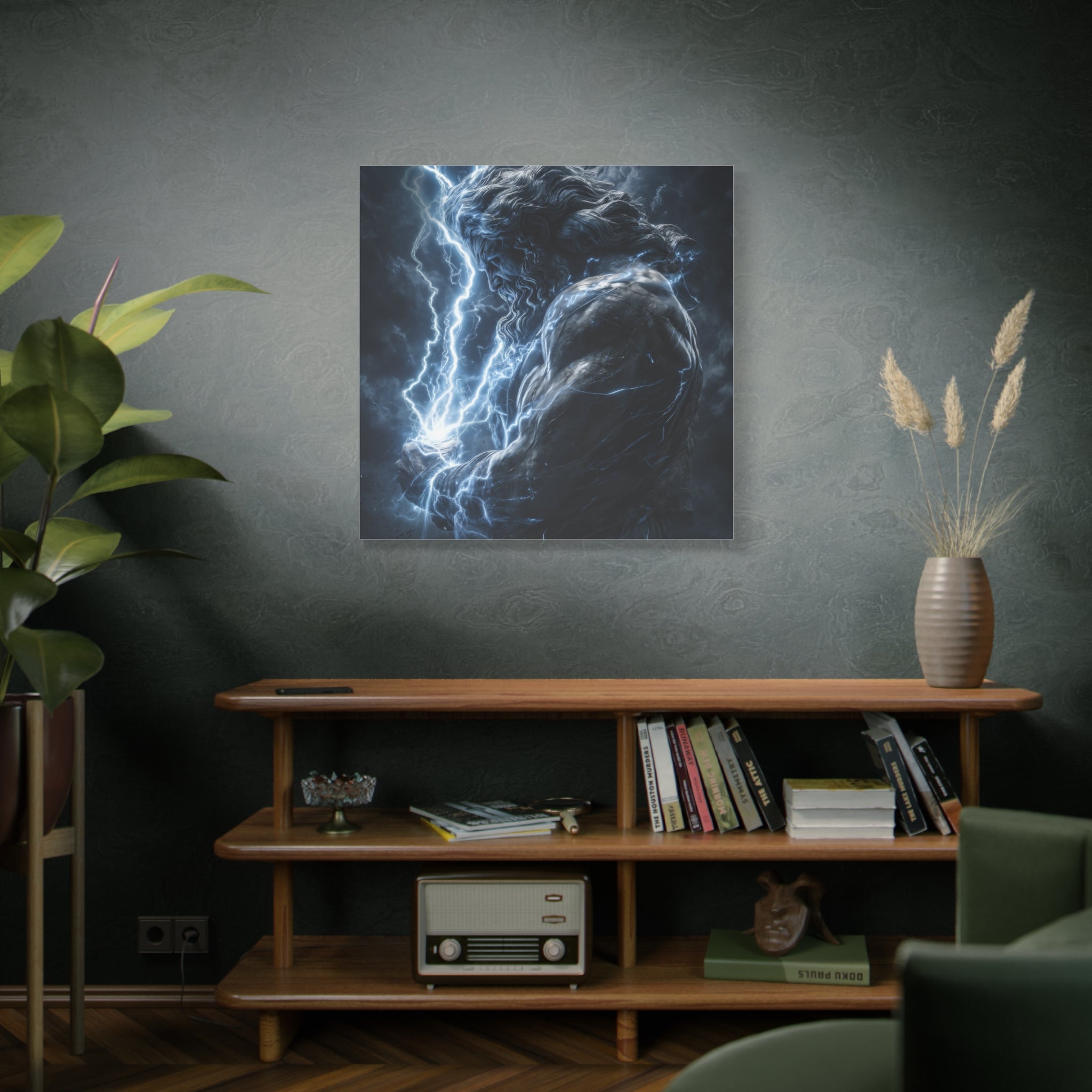 Zeus Lightning Matte Canvas Wall Art
