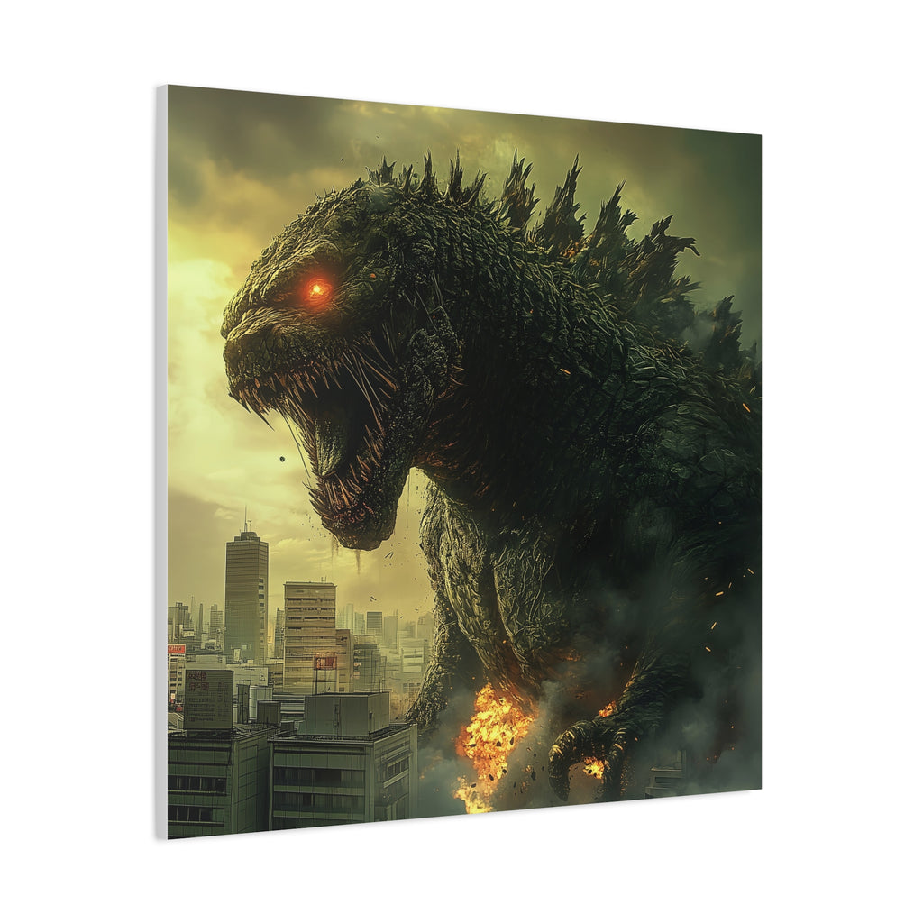 Godzilla Matte Canvas Wall Art - 12" x 12" - Fierce Monster Decor for Fans