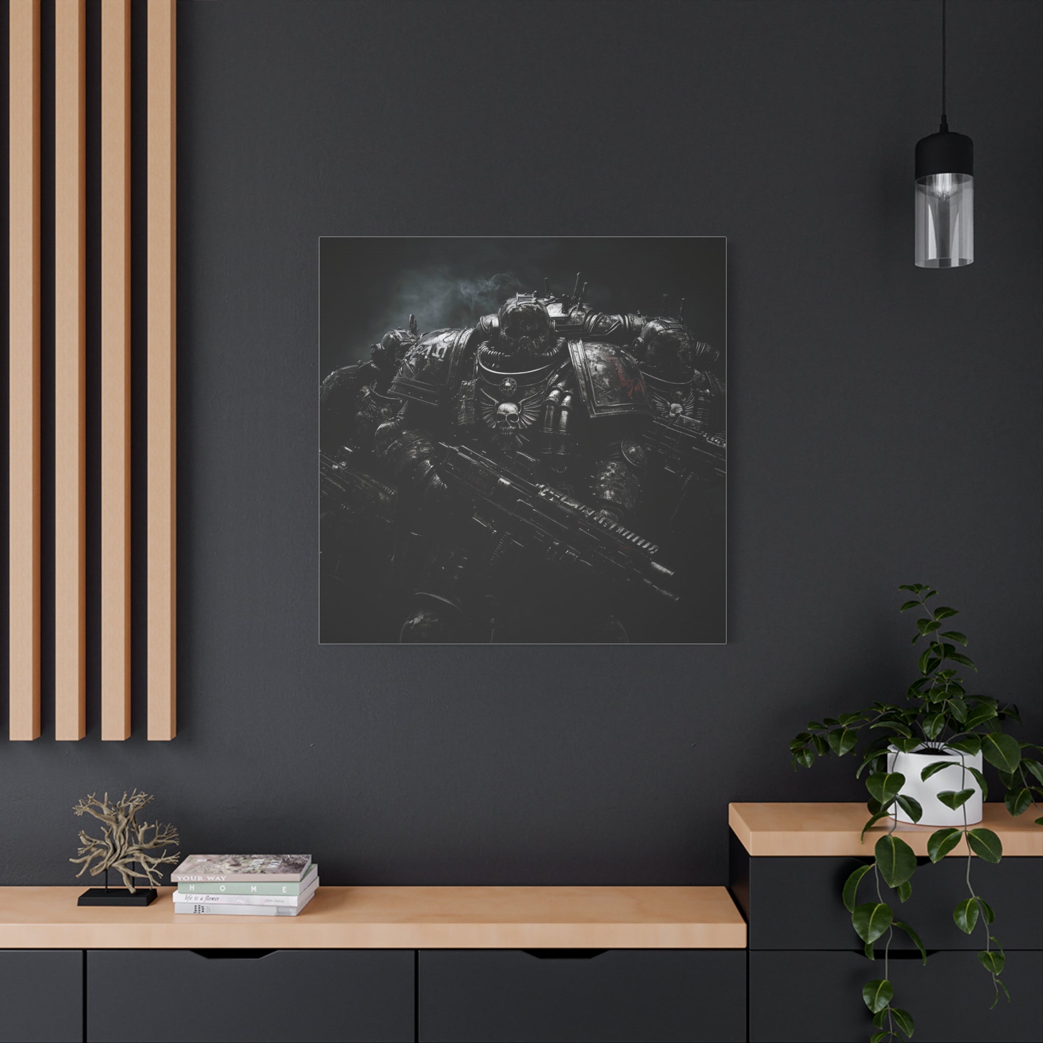 Dark Fantasy Art Canvas Print - Warhammer 40k Inspired Decor