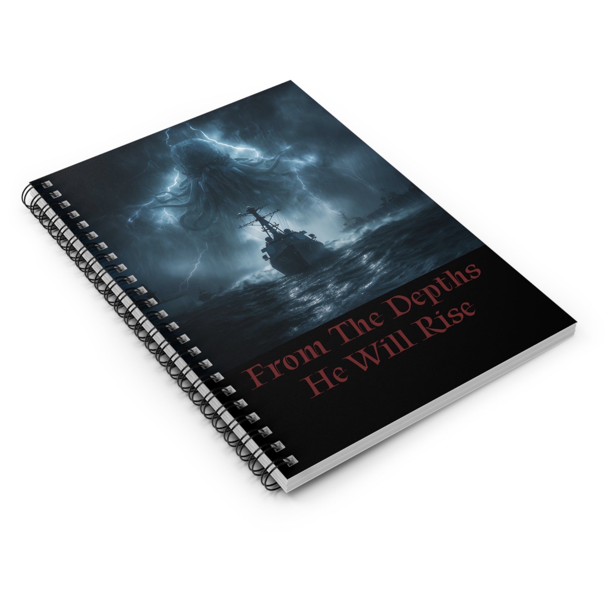 Cthulhu Themed Spiral Notebook - From The Depths He Will Rise