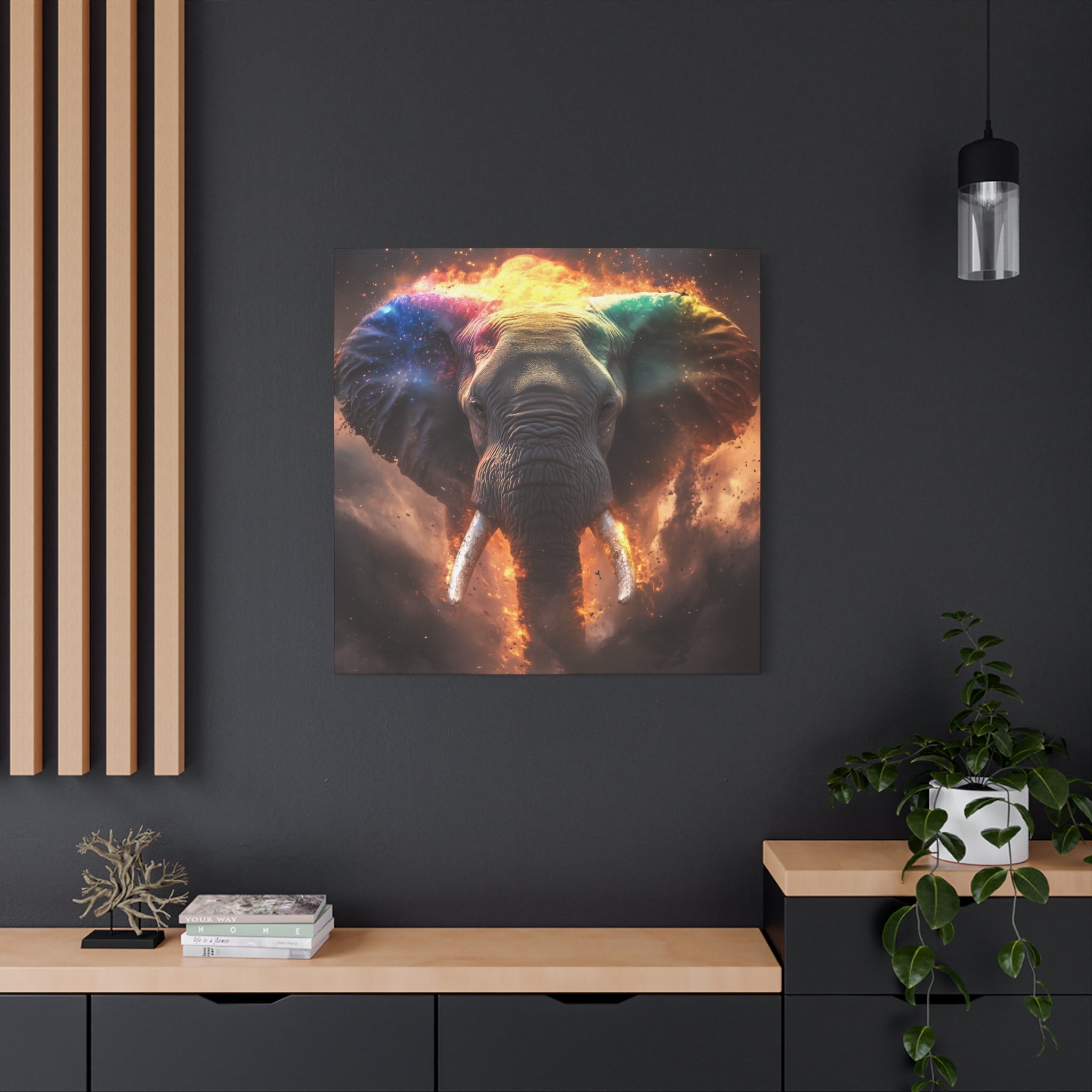 Vibrant Elephant Canvas Art, Colorful Wall Decor, Animal Lover Gift, Unique Home Decor, Nature Inspired Art Piece