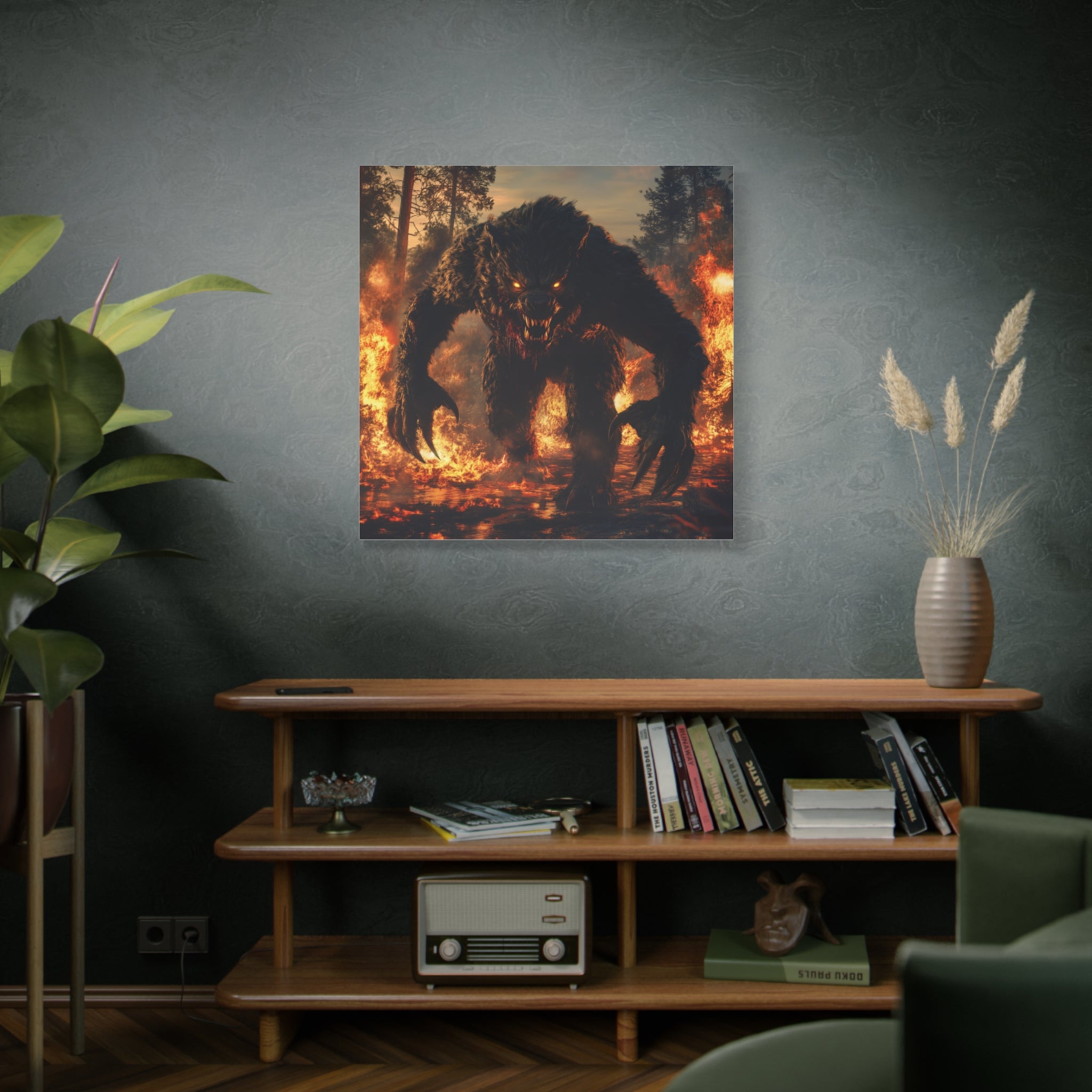 Werewolf Charging Canvas Wall Art
