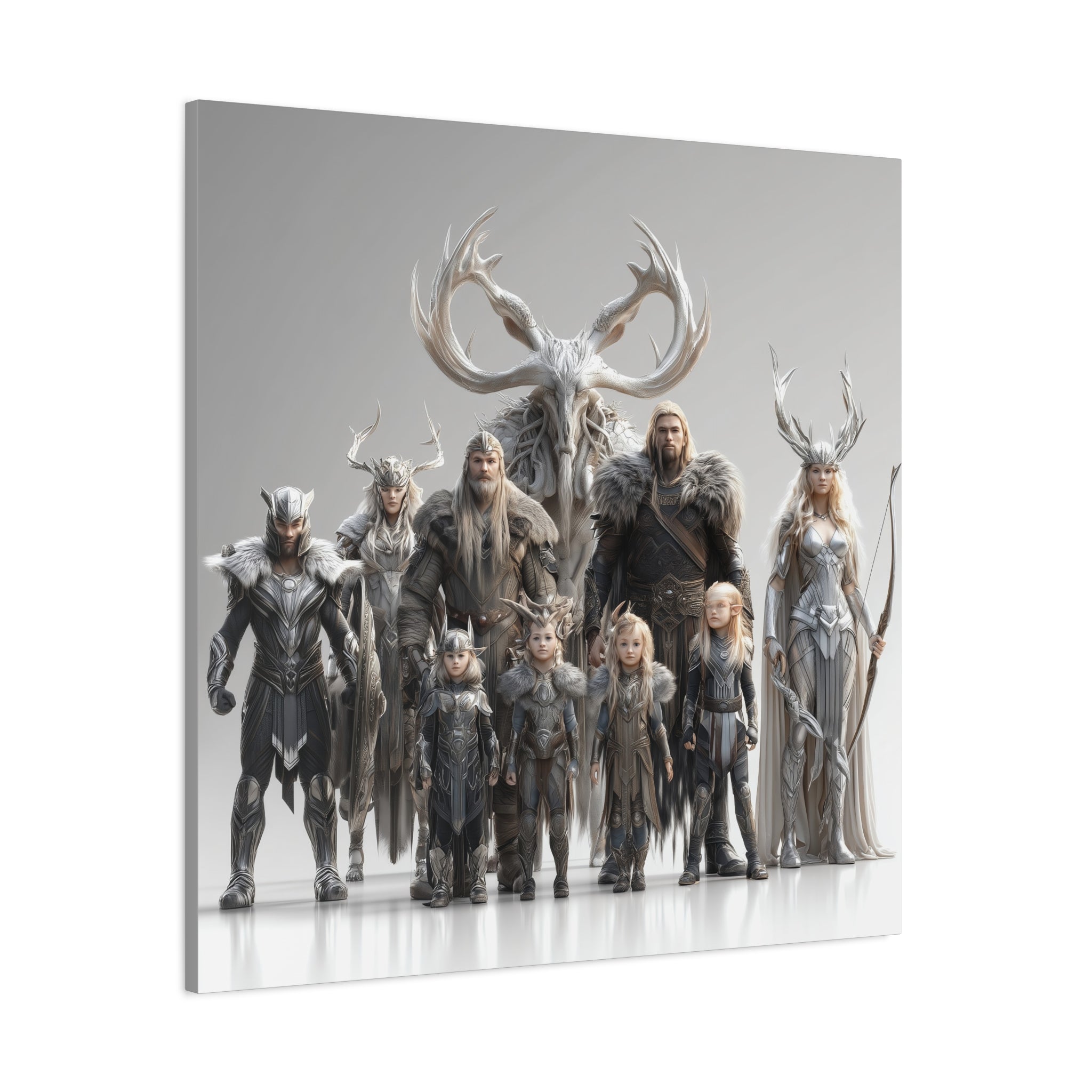 Fantasy Art Matte Canvas - Odin And Family
