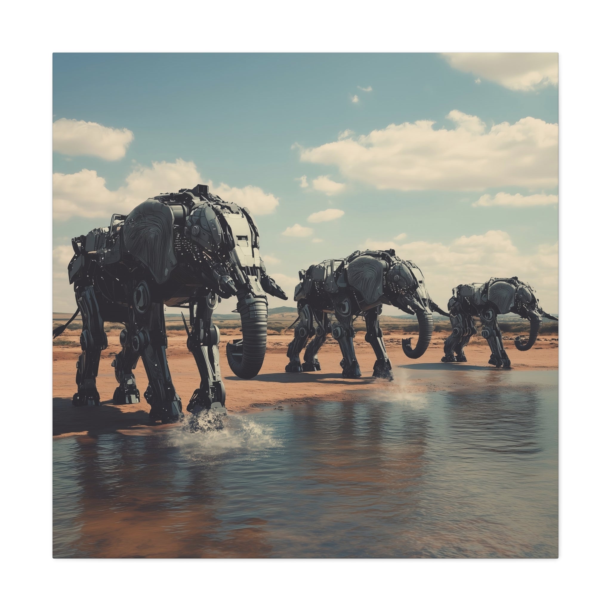 Robot Elephants Canvas Art Print