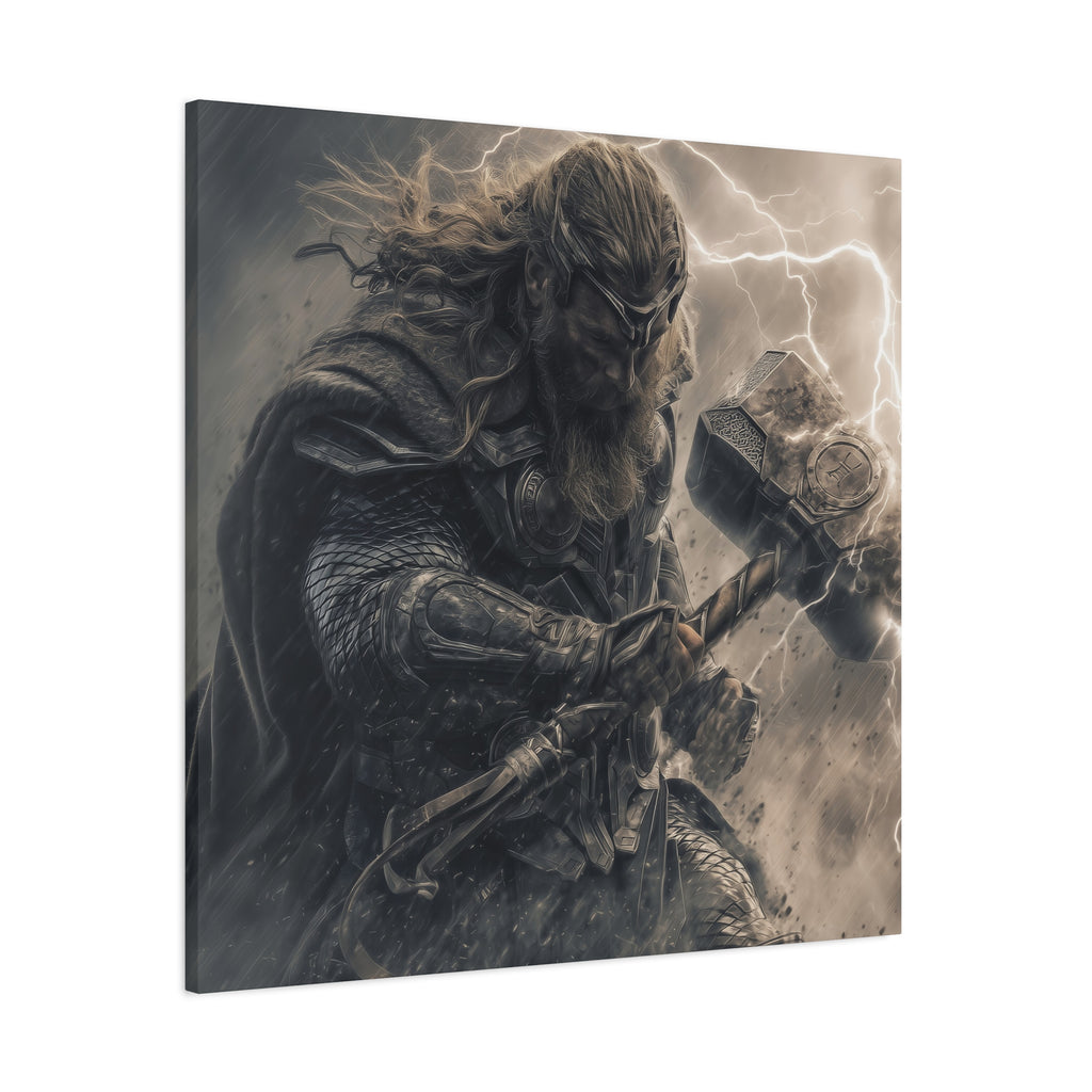 Heroic Thor Matte Canvas Art - Stretched Wall Décor for Superhero Lovers
