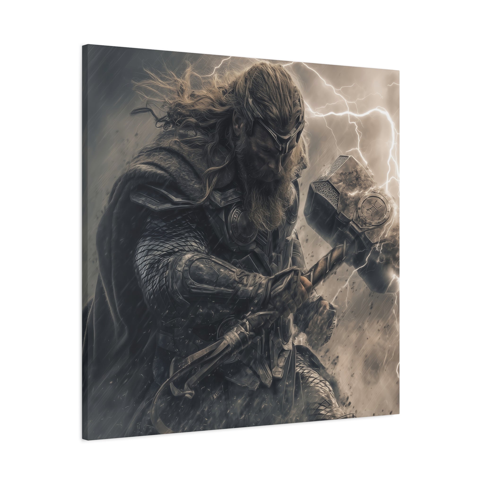 Heroic Thor Matte Canvas Art - Stretched Wall Décor for Superhero Lovers