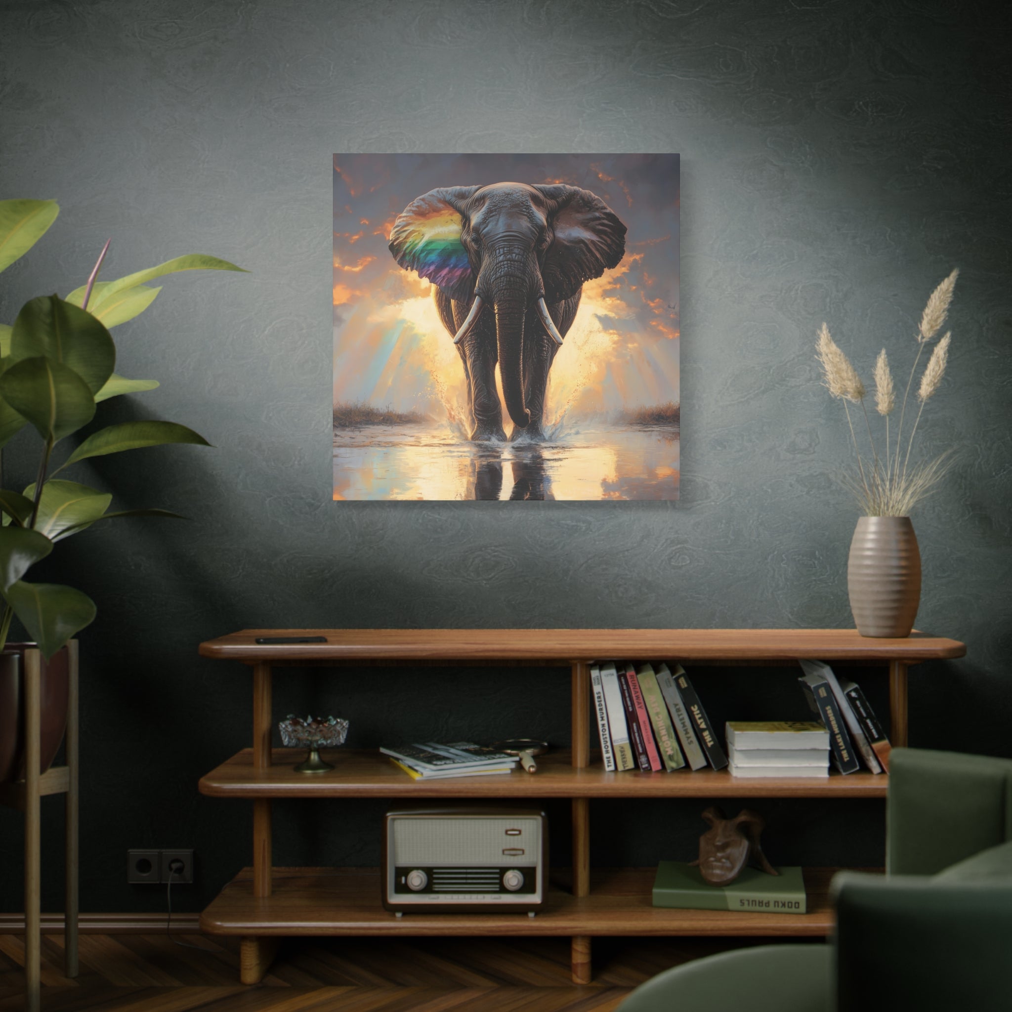 Inspirational Elephant Canvas Print, Art Decor for Home, Colorful Wall Art, Nature Lover Gift, Wildlife Art for Living Room