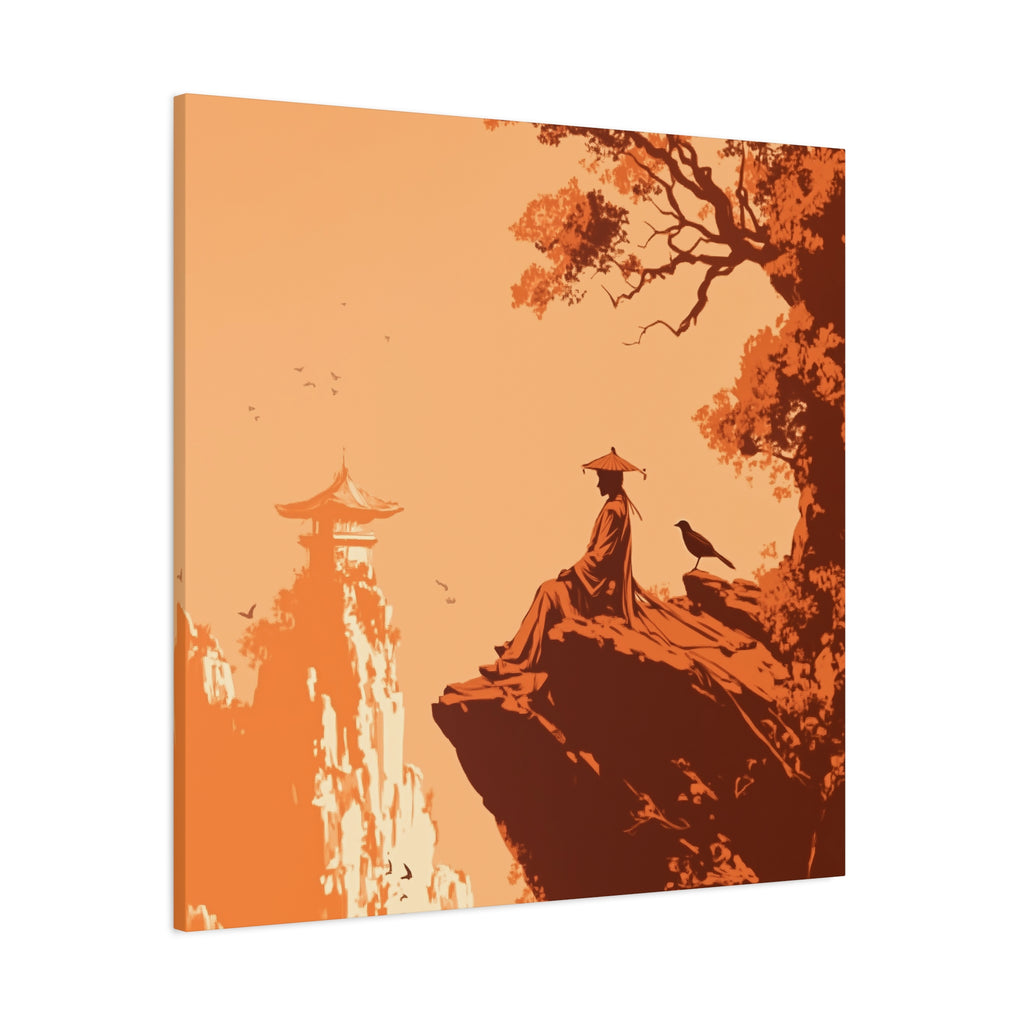 Meditative Canvas Art - Serenity in Orange