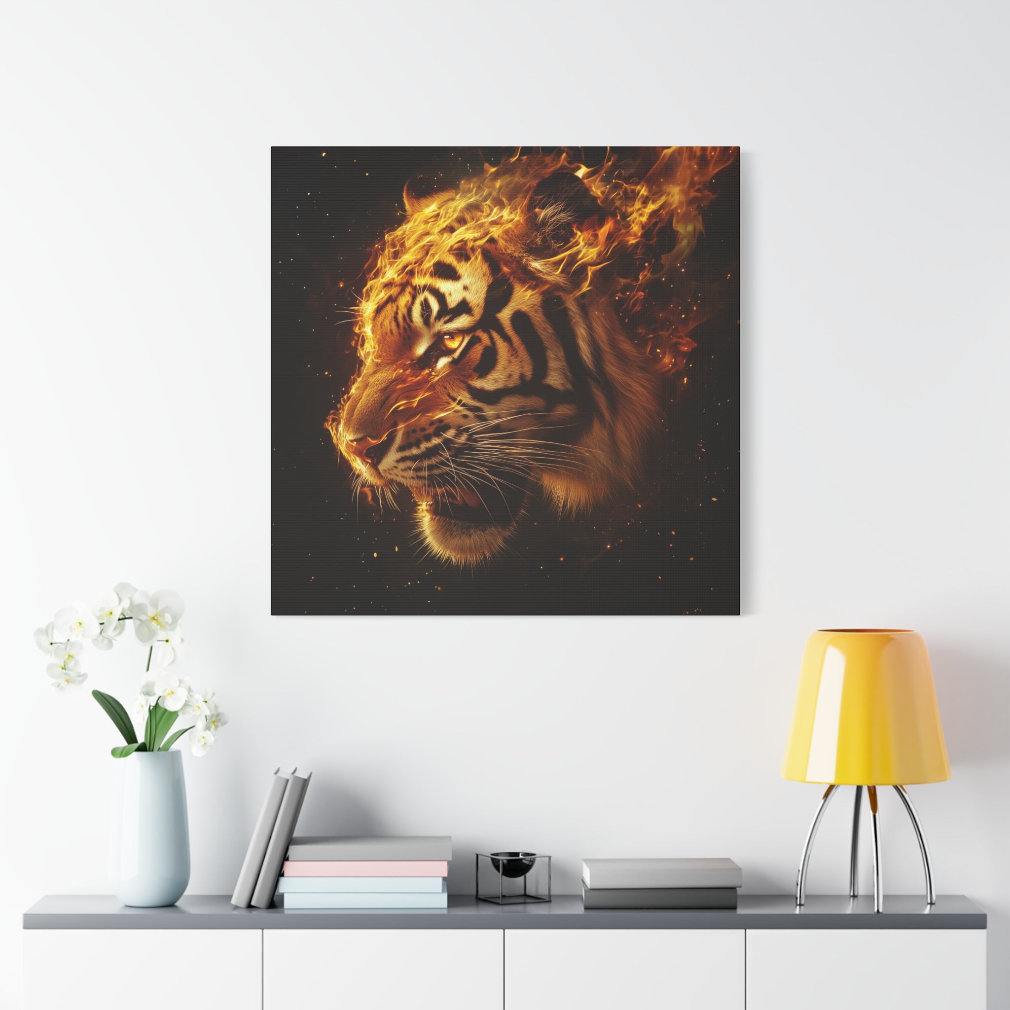 Fierce Tiger Wall Art - Matte Canvas Print, Stretched Home Decor, Animal Lover Gift, Jungle Theme, Wild Spirit Artwork