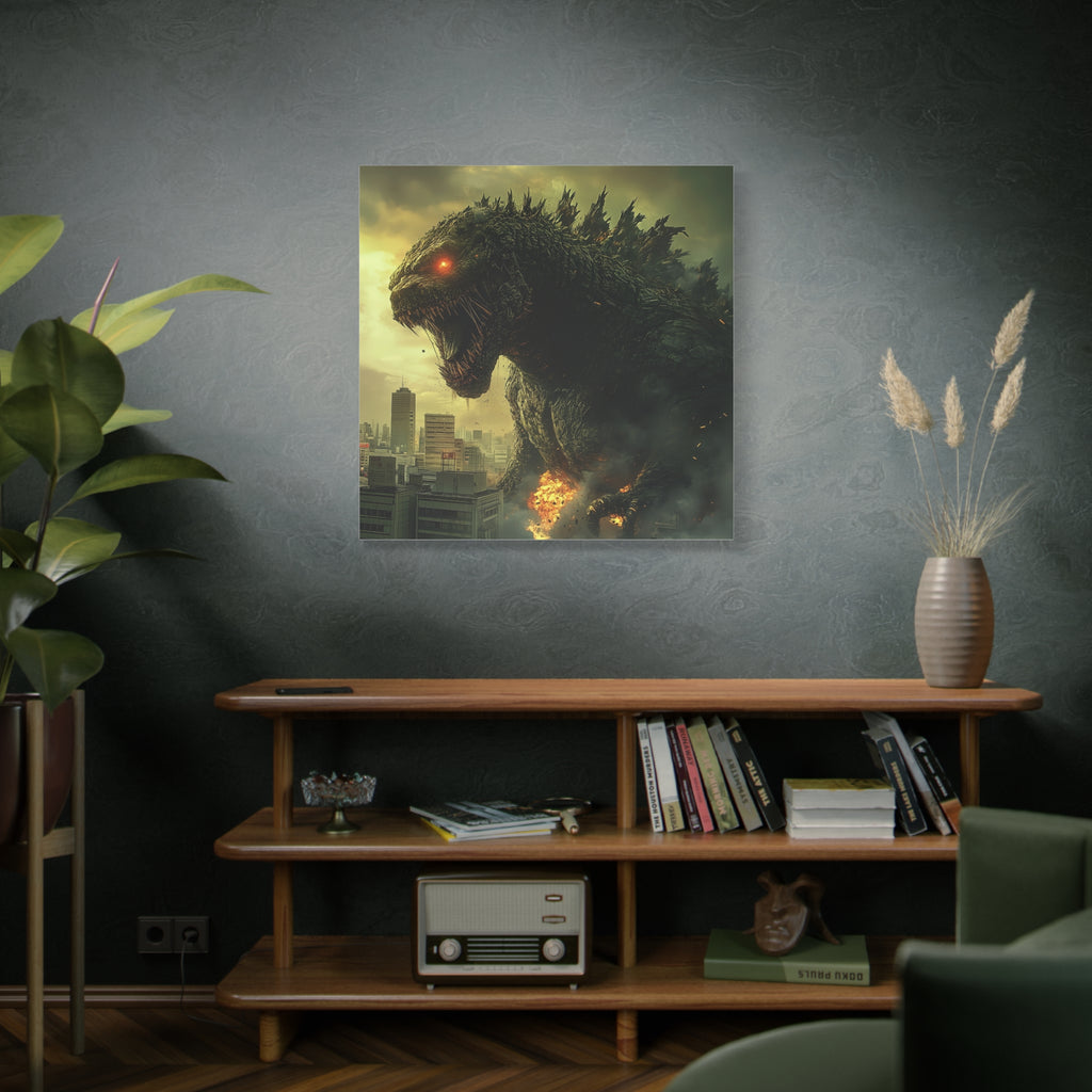 Godzilla Matte Canvas Wall Art - 12" x 12" - Fierce Monster Decor for Fans