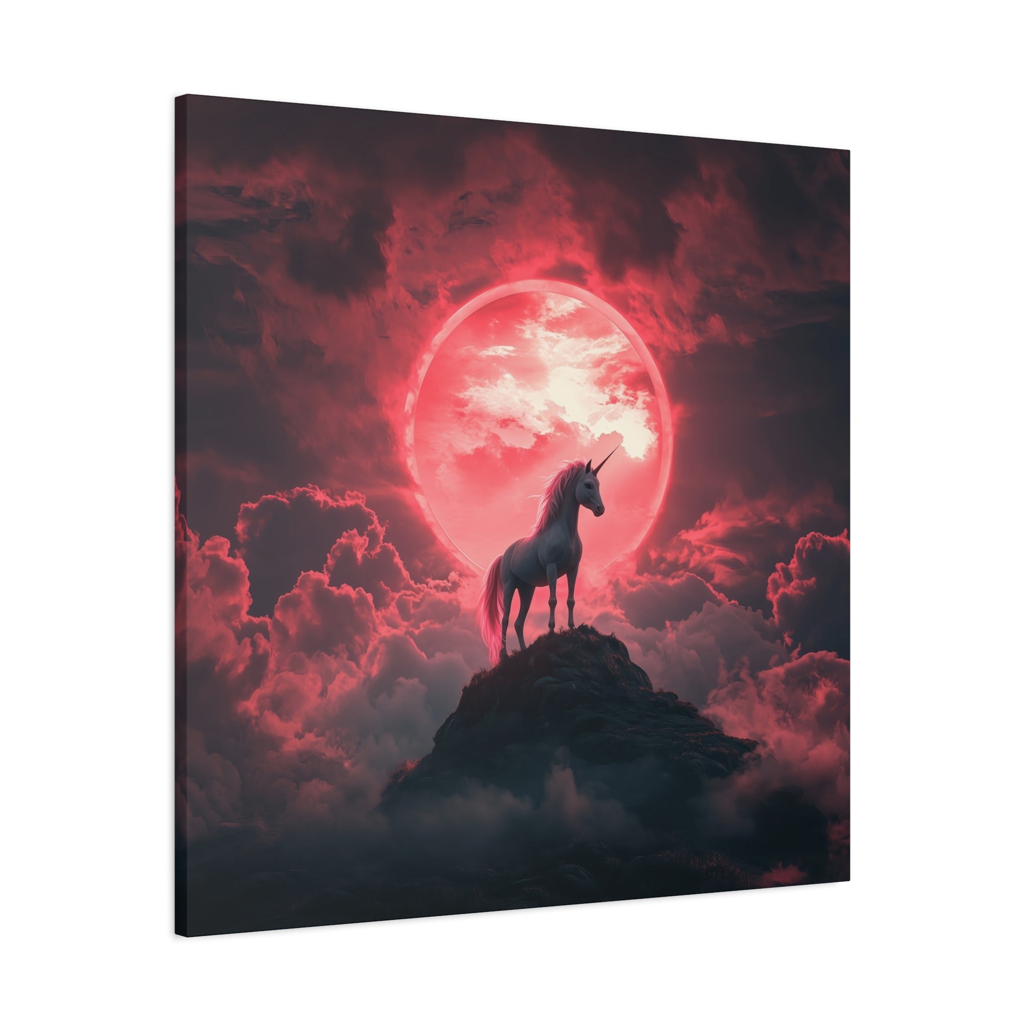 Unicorn Sunset Canvas Wall Art, Magical Home Decor, Gift for Unicorn Lovers, Fantasy Room Decor, Unique Gift Idea, Wall Mounted Art