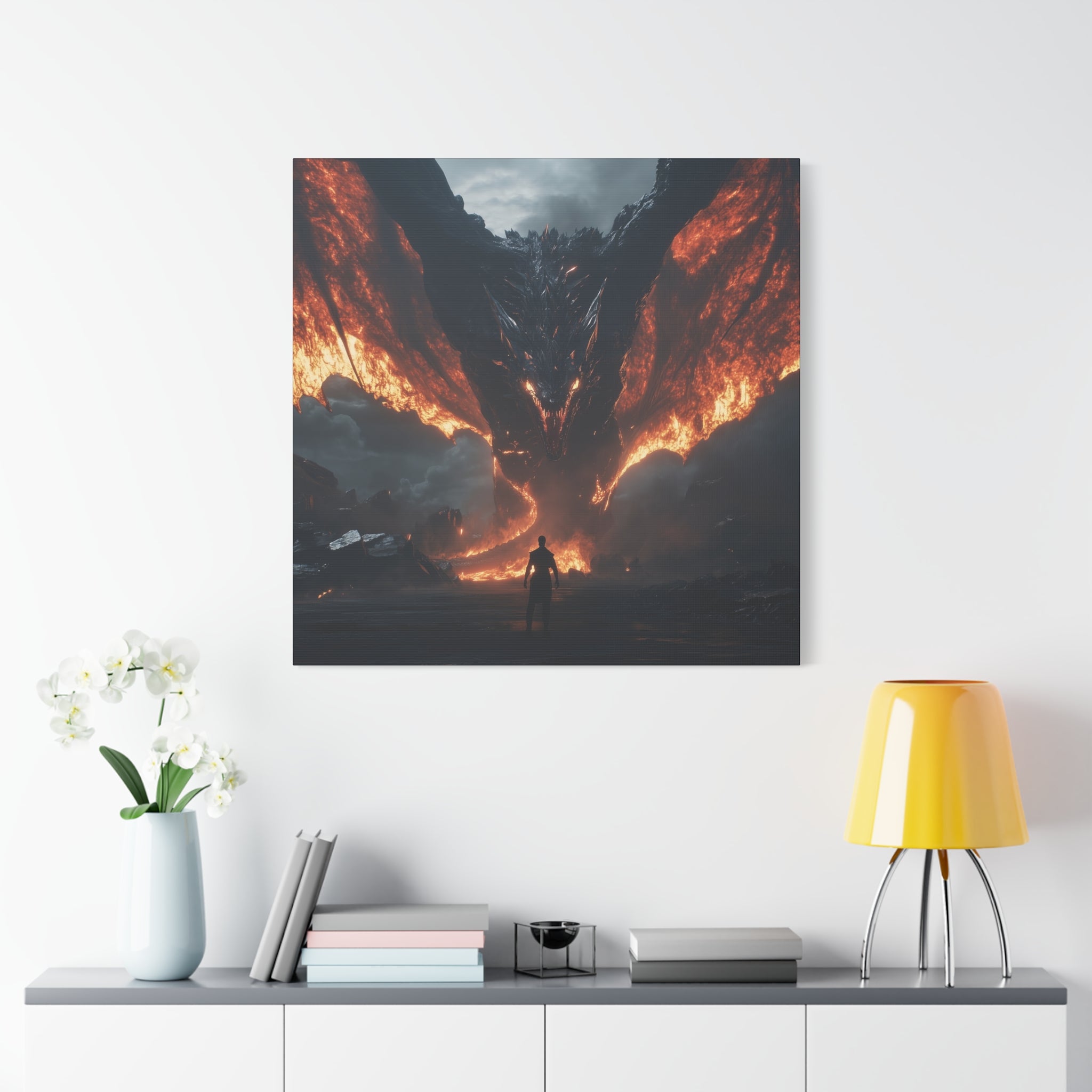 Epic Fantasy Dragon Canvas Art - No Escape