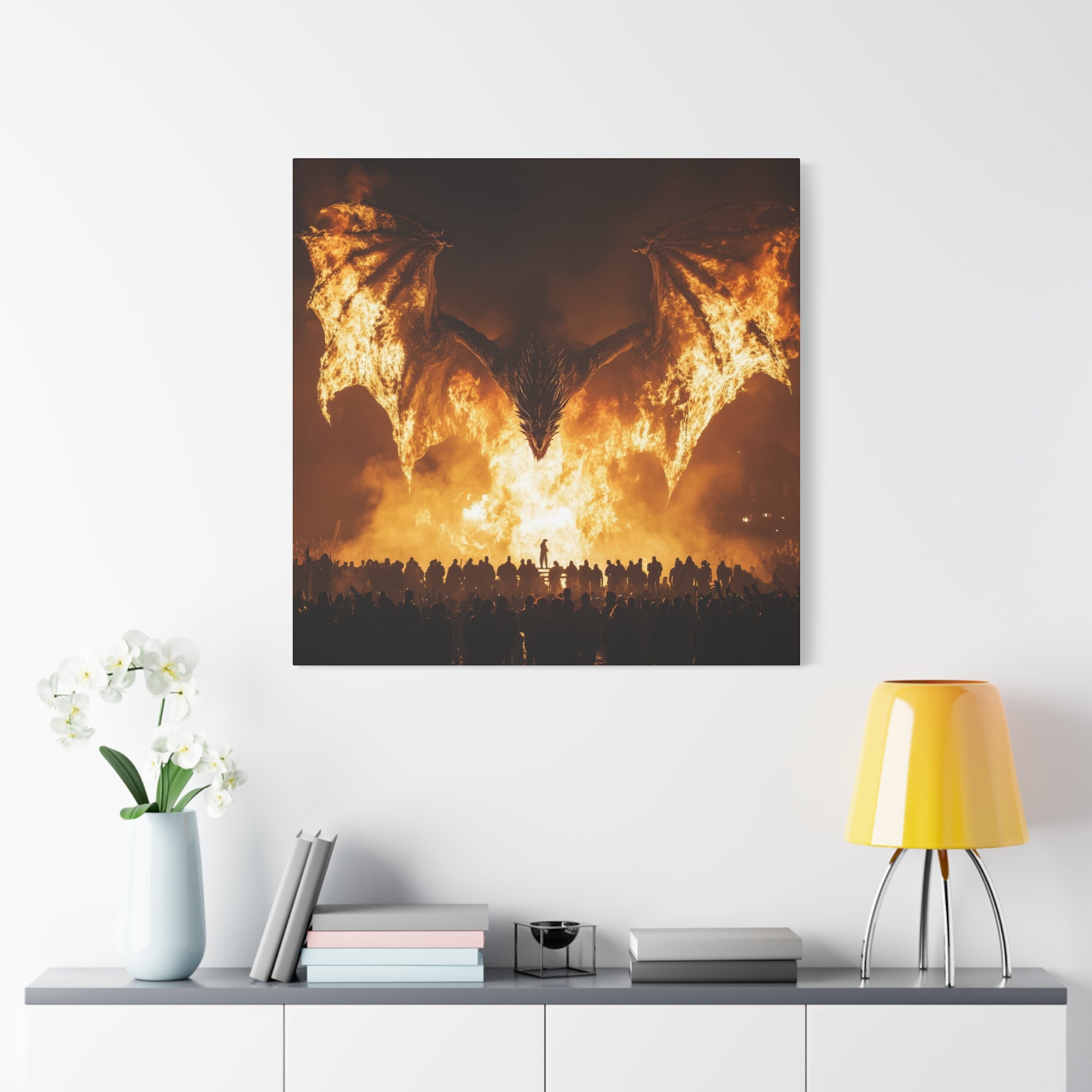 Fire-Breathing Dragon Canvas Art - Sacrifice