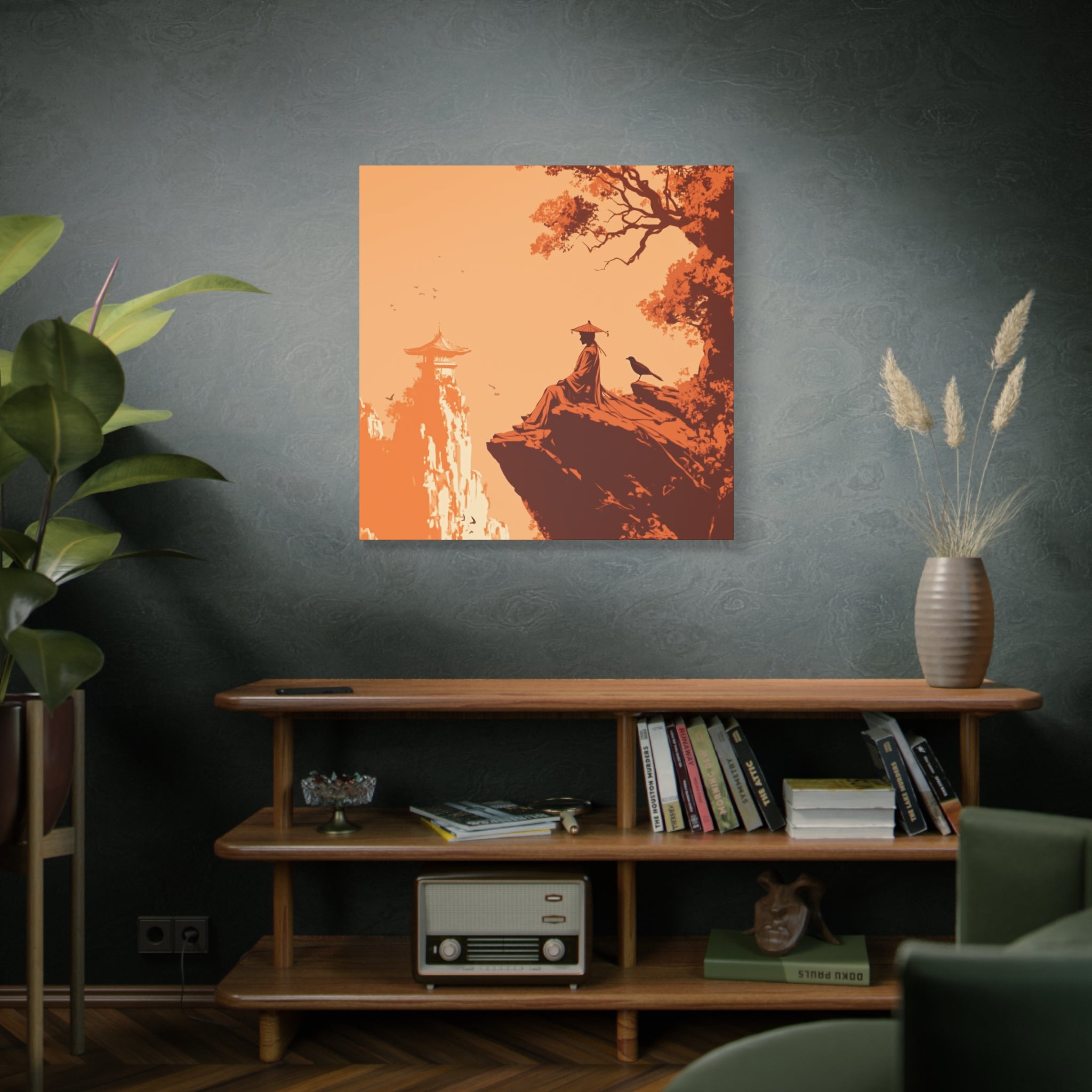 Meditative Canvas Art - Serenity in Orange