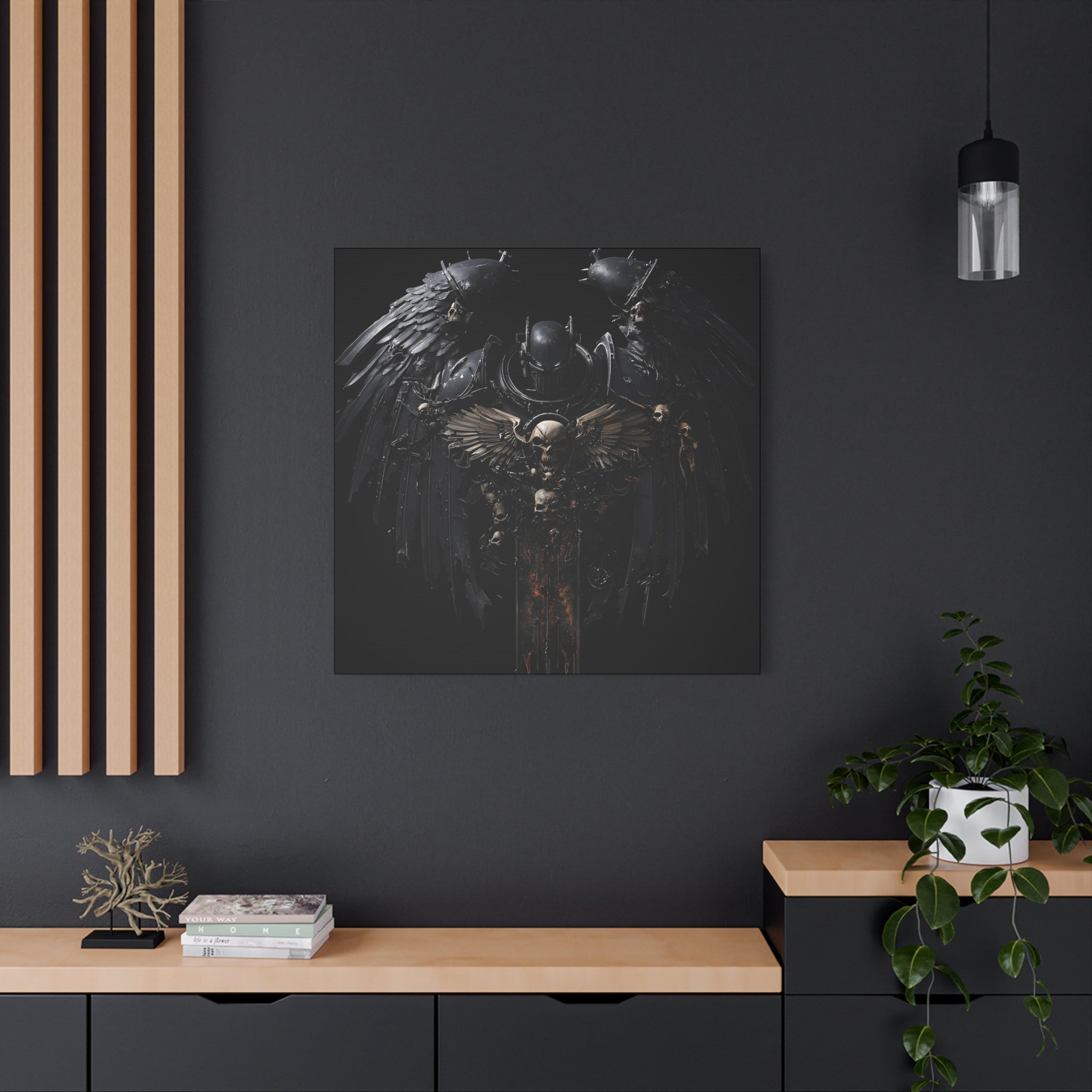 Gothic Art Canvas Wall Decor - Warhammer Crest Design
