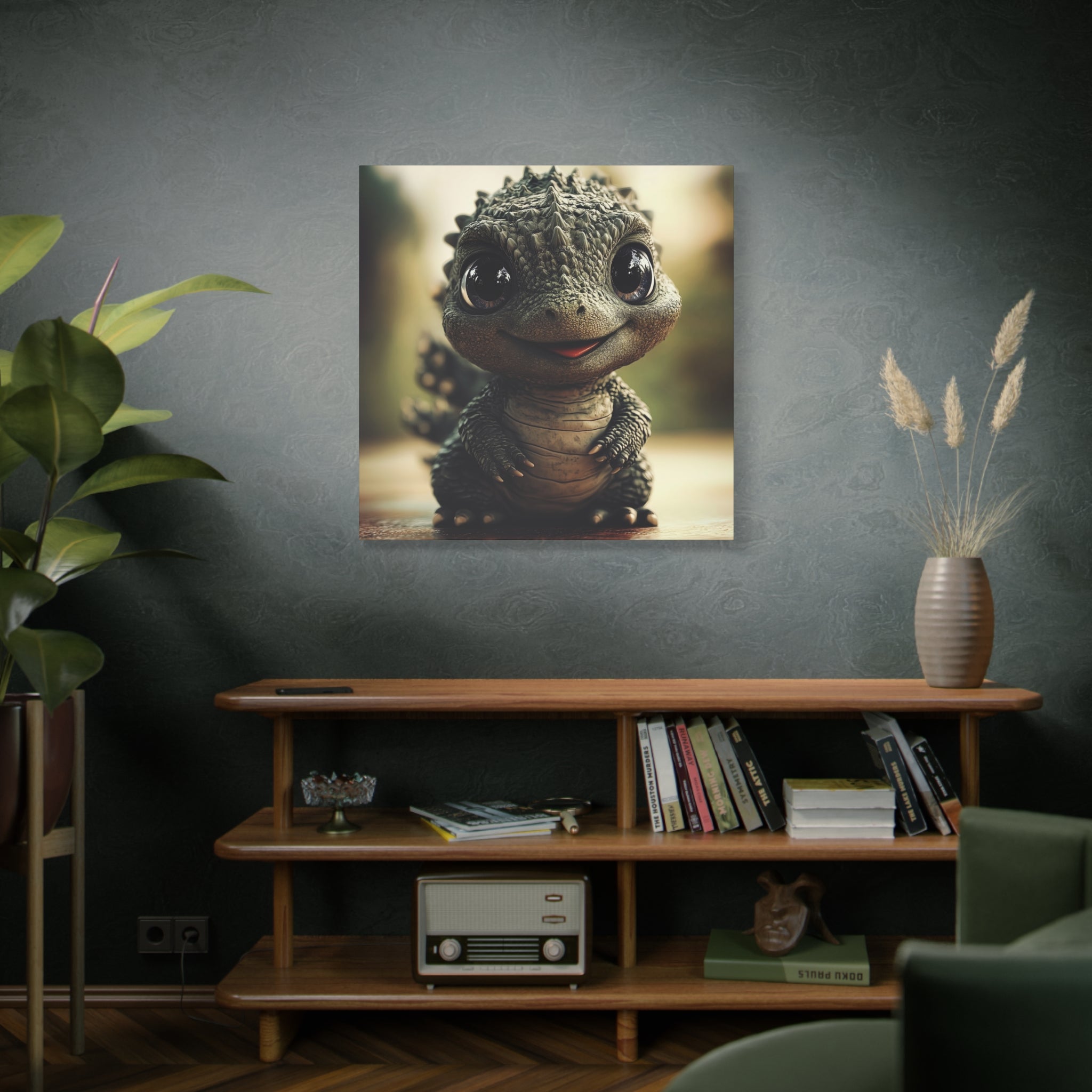 Cute Baby Godzilla canvas Print