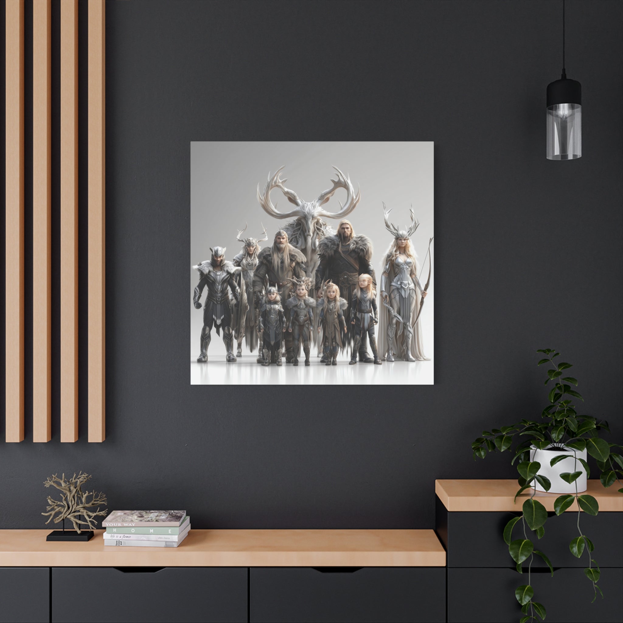 Fantasy Art Matte Canvas - Odin And Family