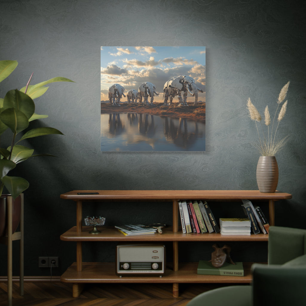 Metallic Elephant Canvas Wall Art