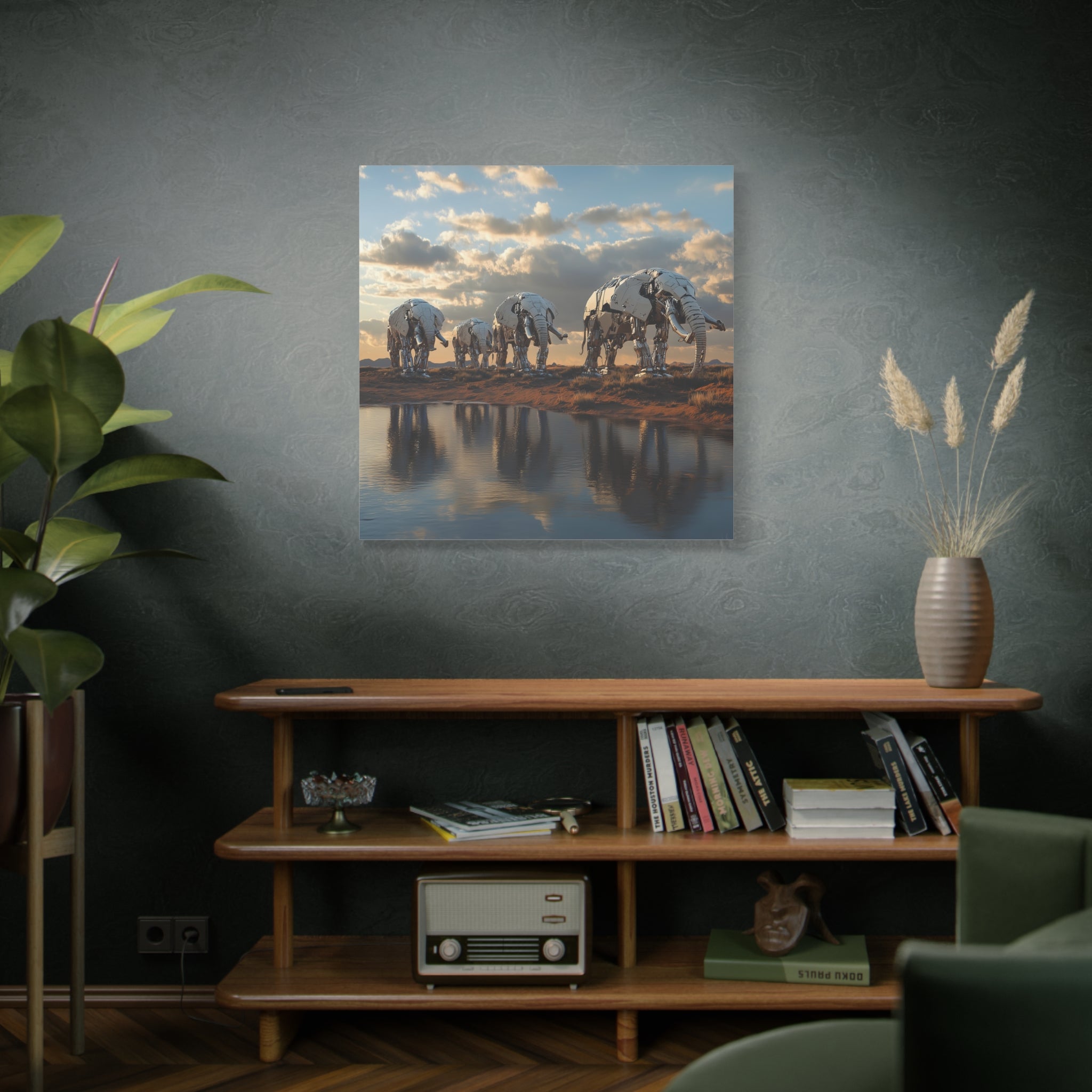 Metallic Elephant Canvas Wall Art