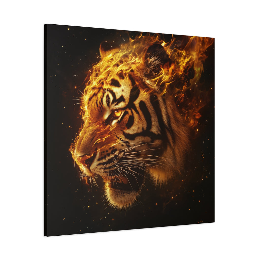 Fierce Tiger Wall Art - Matte Canvas Print, Stretched Home Decor, Animal Lover Gift, Jungle Theme, Wild Spirit Artwork