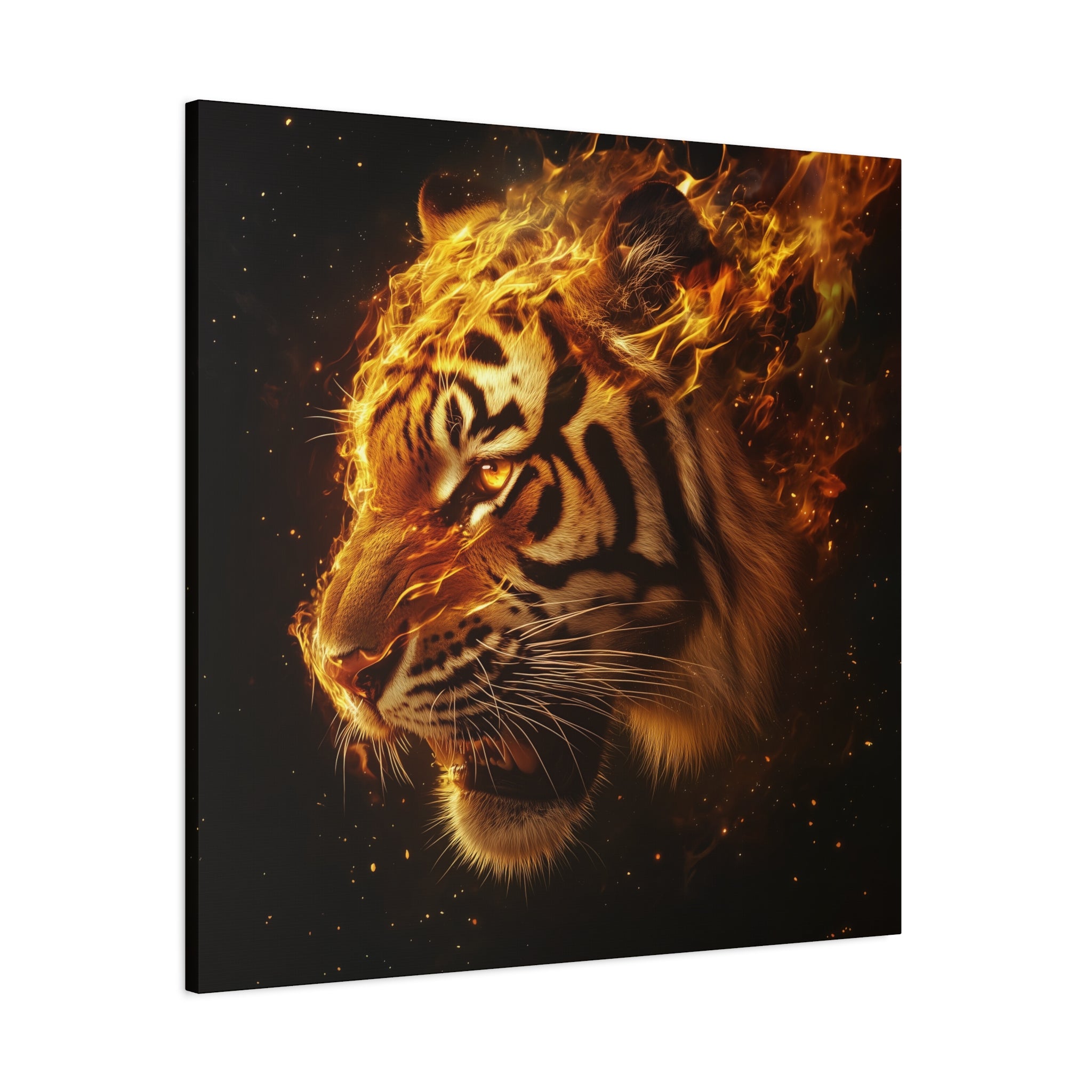 Fierce Tiger Wall Art - Matte Canvas Print, Stretched Home Decor, Animal Lover Gift, Jungle Theme, Wild Spirit Artwork