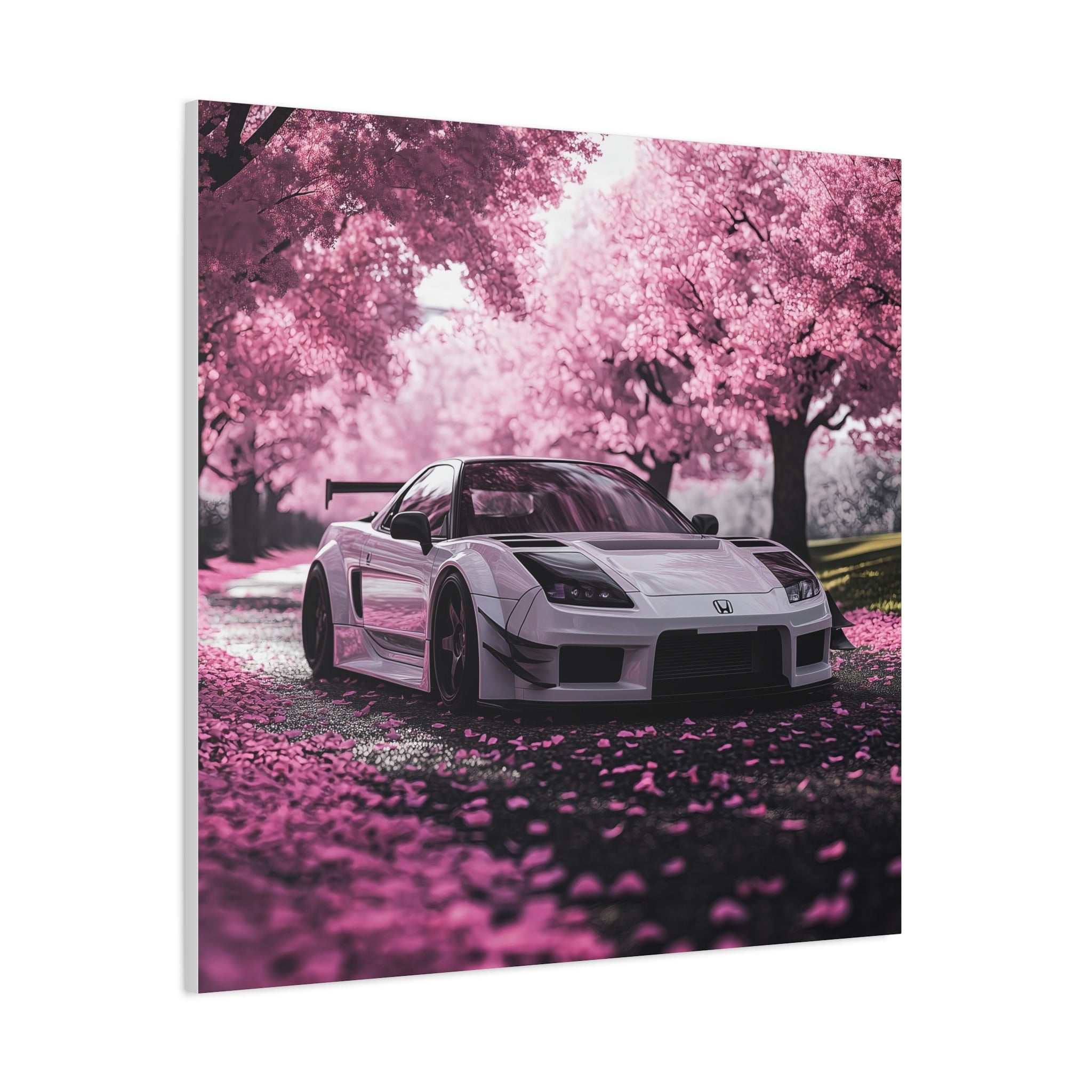 Japanese Cherry Blossom Trees with Honda NSX Type R Canvas Art Print