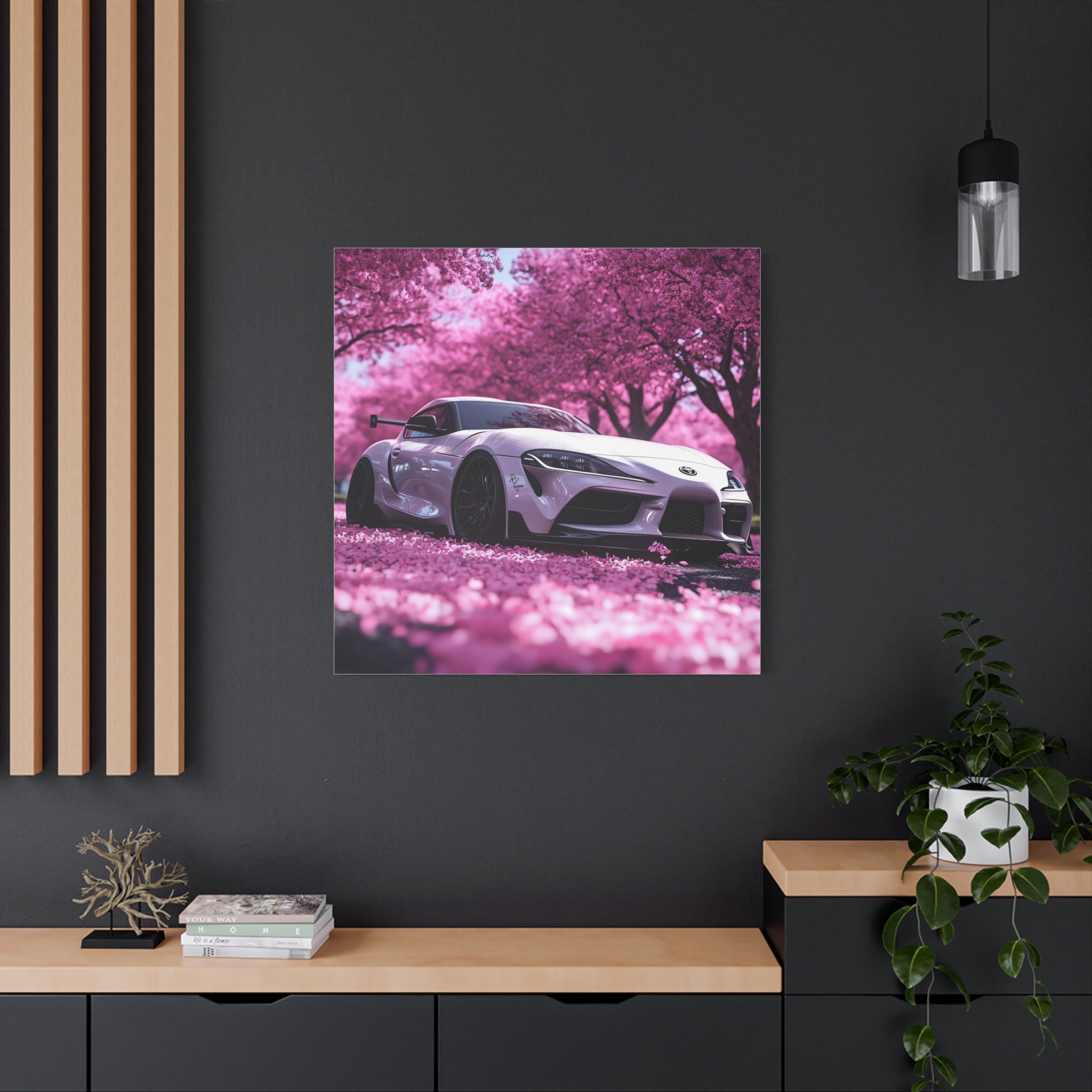 Toyota Supra in Cherry Blossom Field