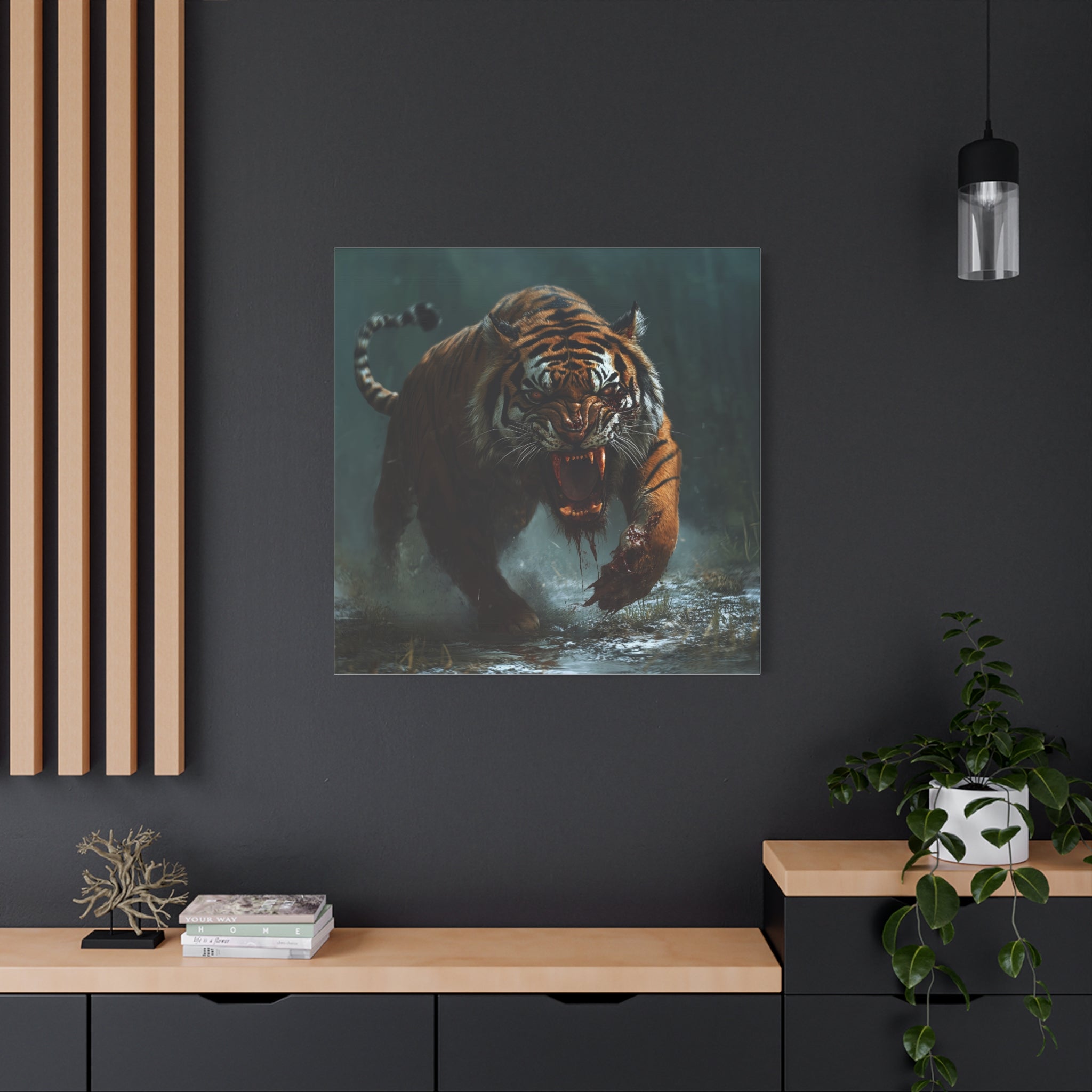 Zombie Tiger Canvas Art - Stretched 1.25" Wall Decor