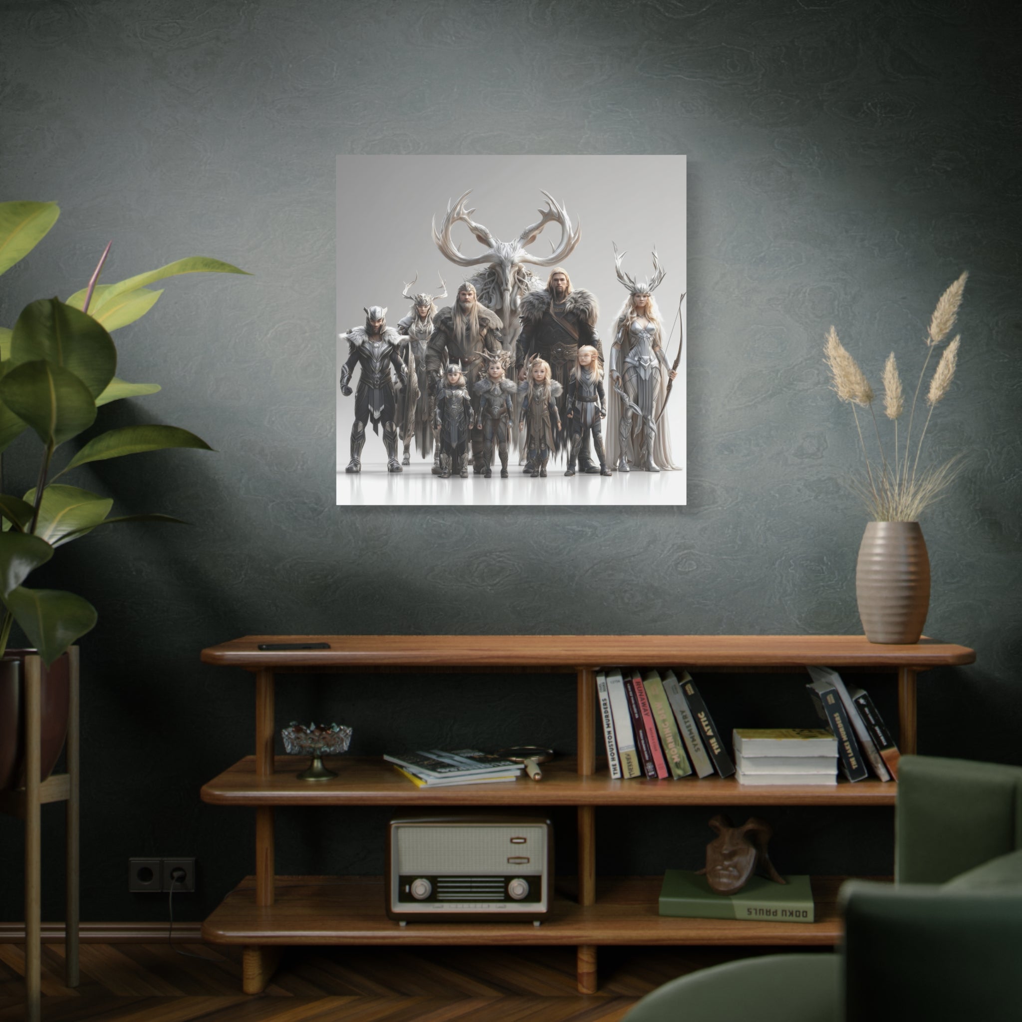 Fantasy Art Matte Canvas - Odin And Family