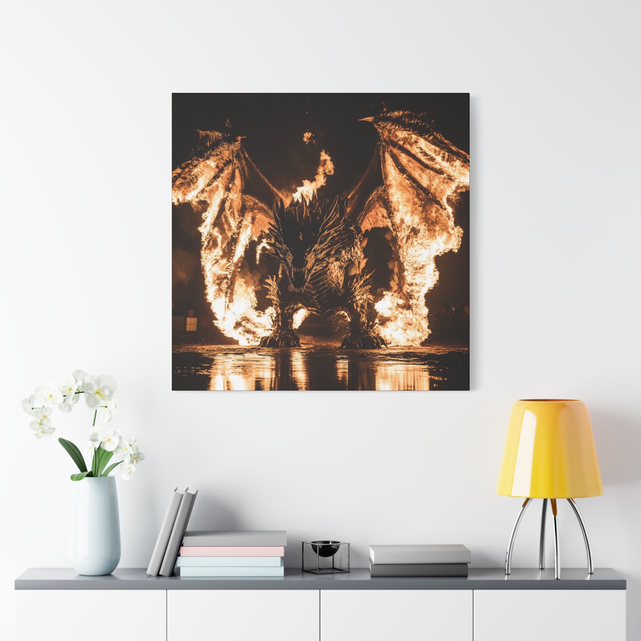 Fiery Dragon Canvas Art - Bold Wall Decor