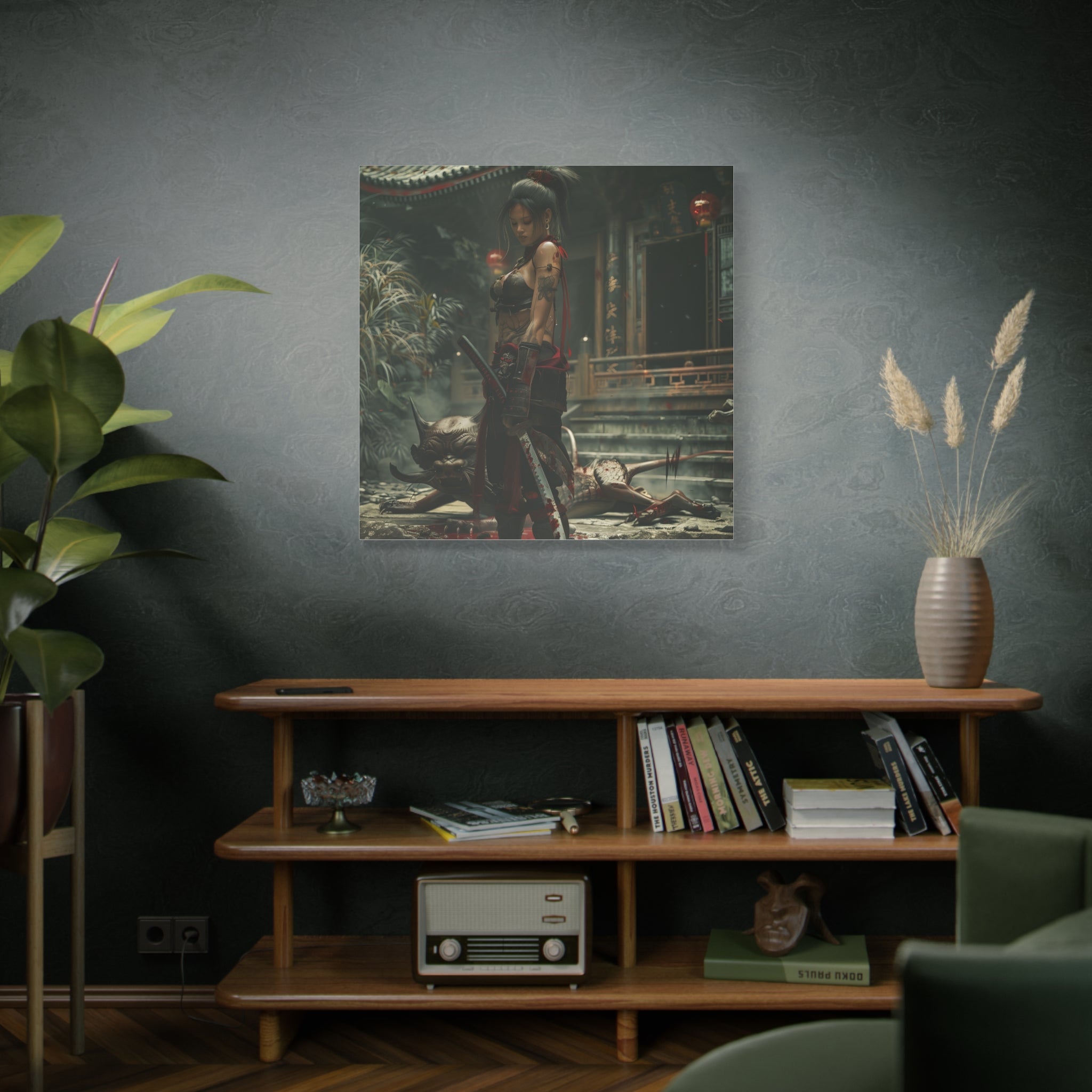 Warrior Spirit Matte Canvas Print – 1.25" Stretched Wall Art for Anime Lovers