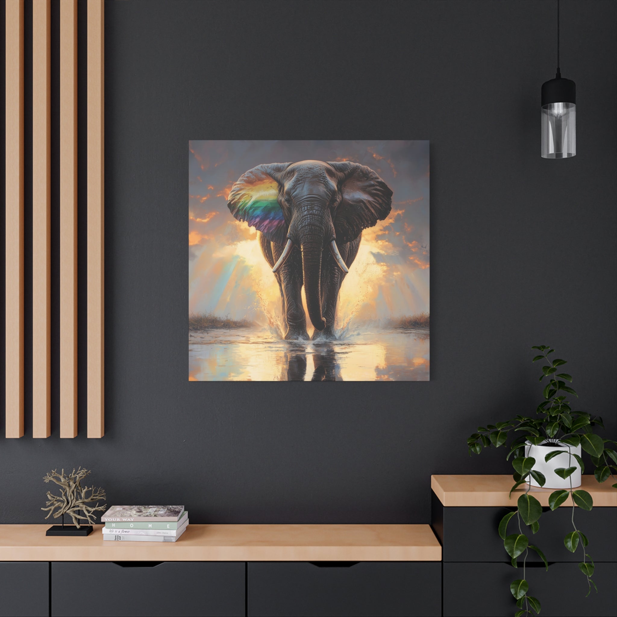 Inspirational Elephant Canvas Print, Art Decor for Home, Colorful Wall Art, Nature Lover Gift, Wildlife Art for Living Room