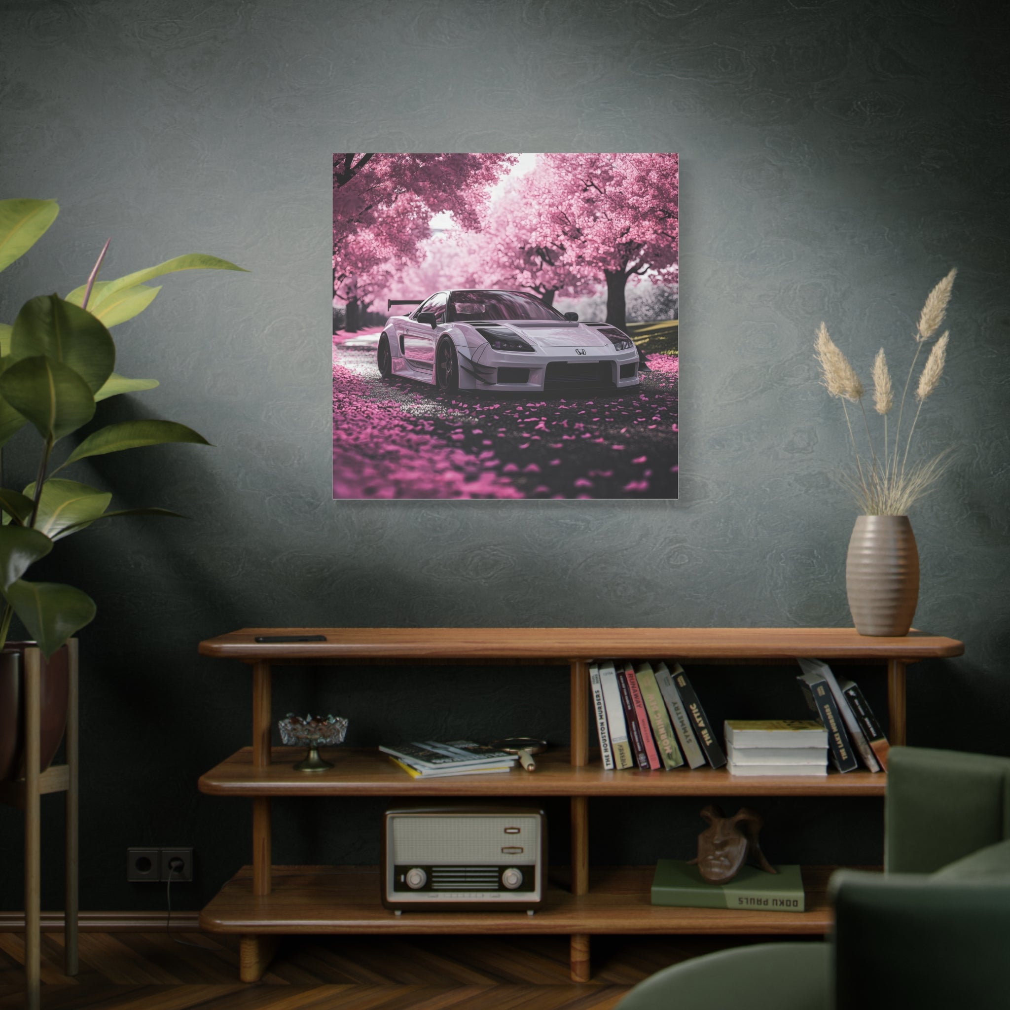 Japanese Cherry Blossom Trees with Honda NSX Type R Canvas Art Print