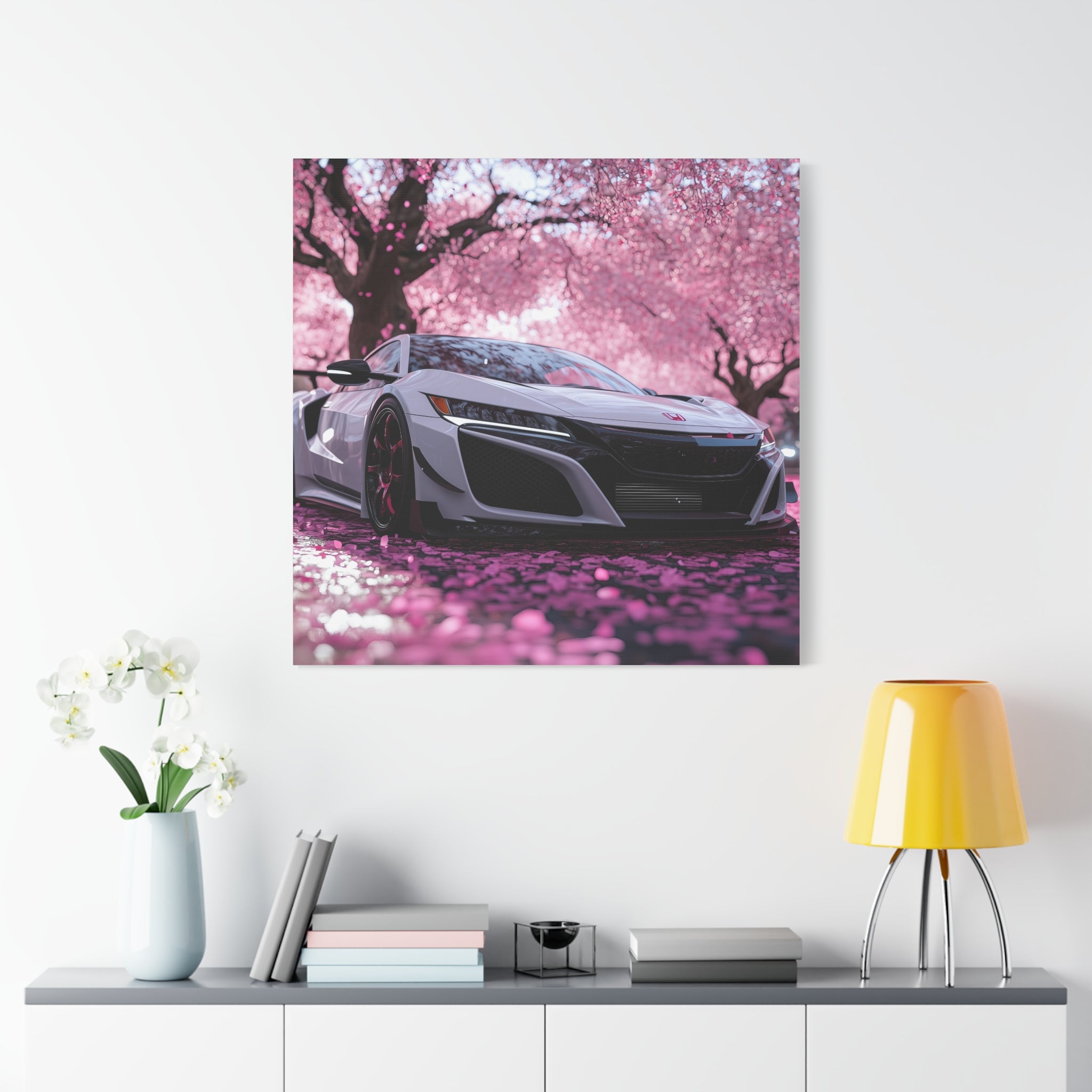 Honda NSX Type R in a Pink Cherry Blossom Field