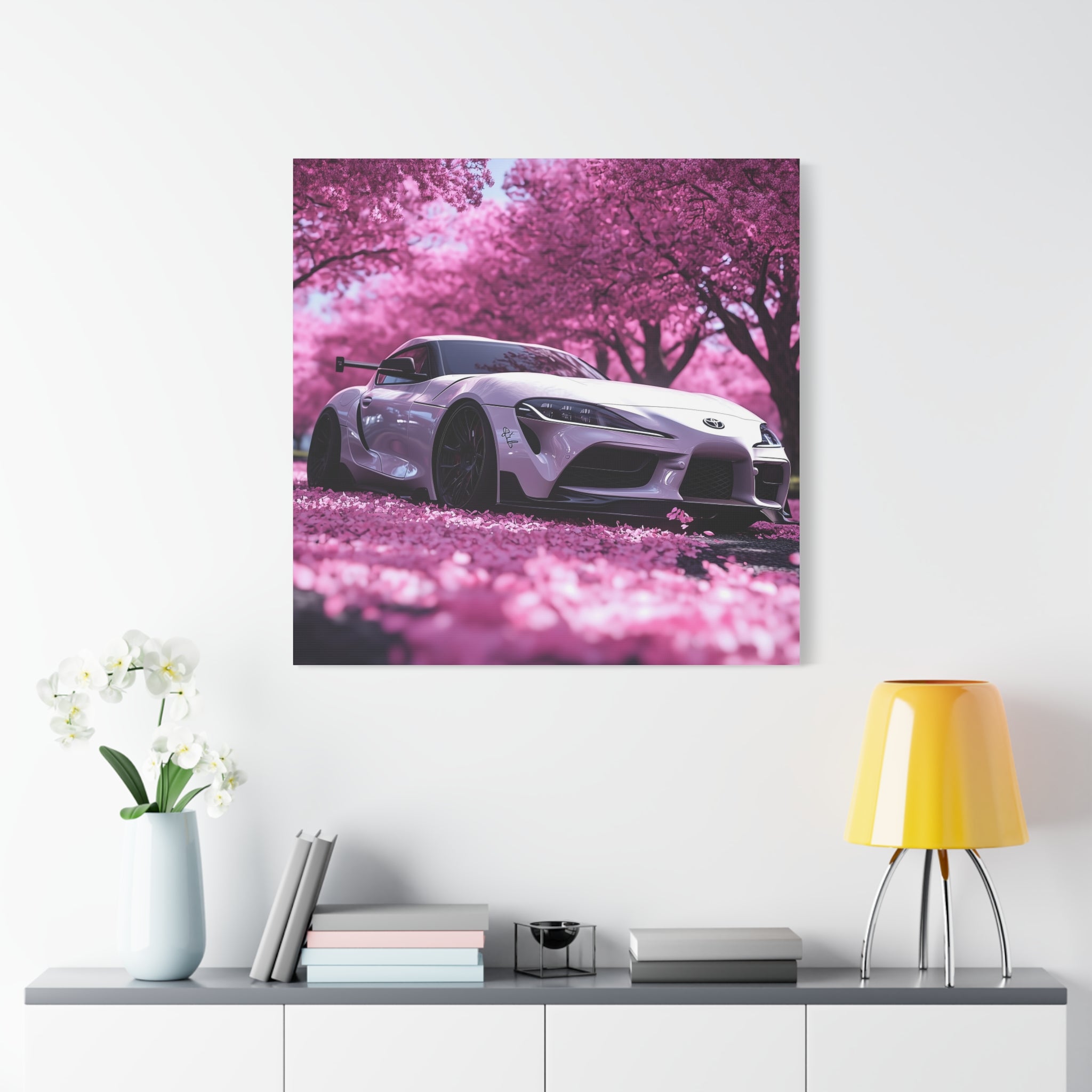 Toyota Supra in Cherry Blossom Field