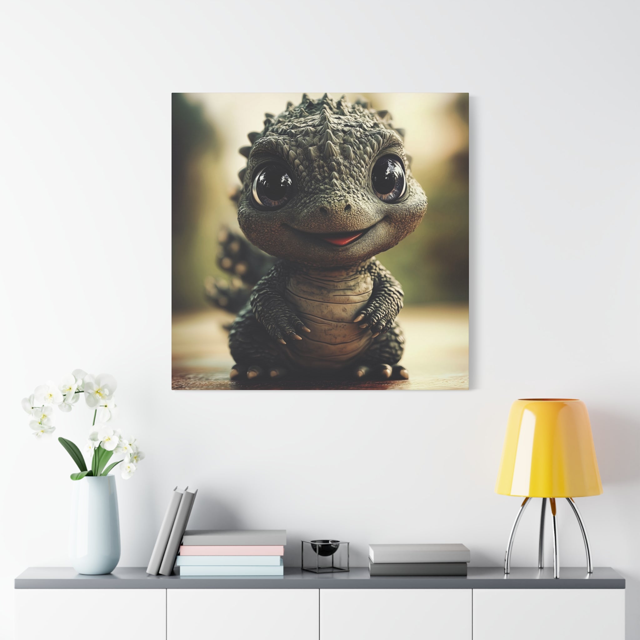Cute Baby Godzilla canvas Print