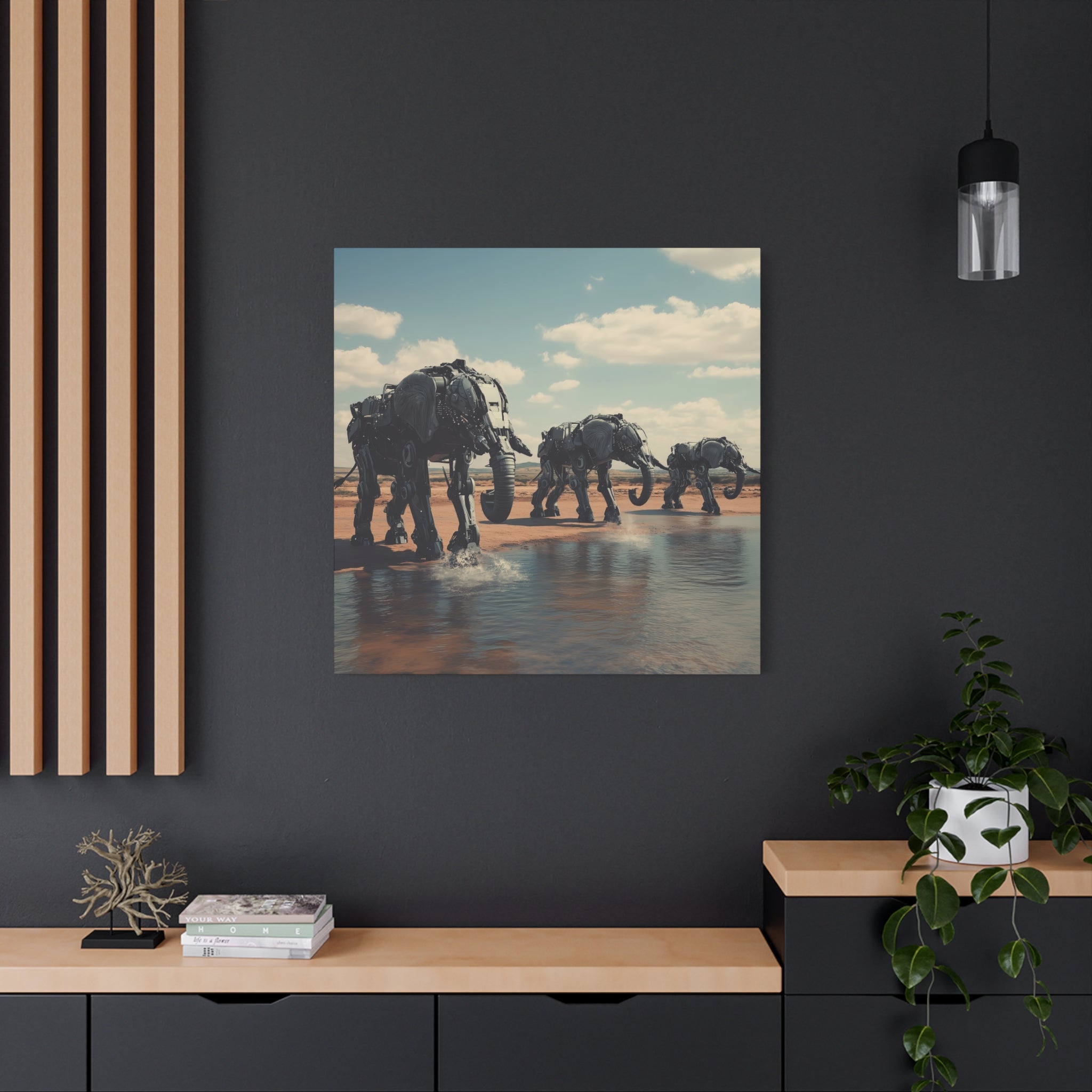 Robot Elephants Canvas Art Print