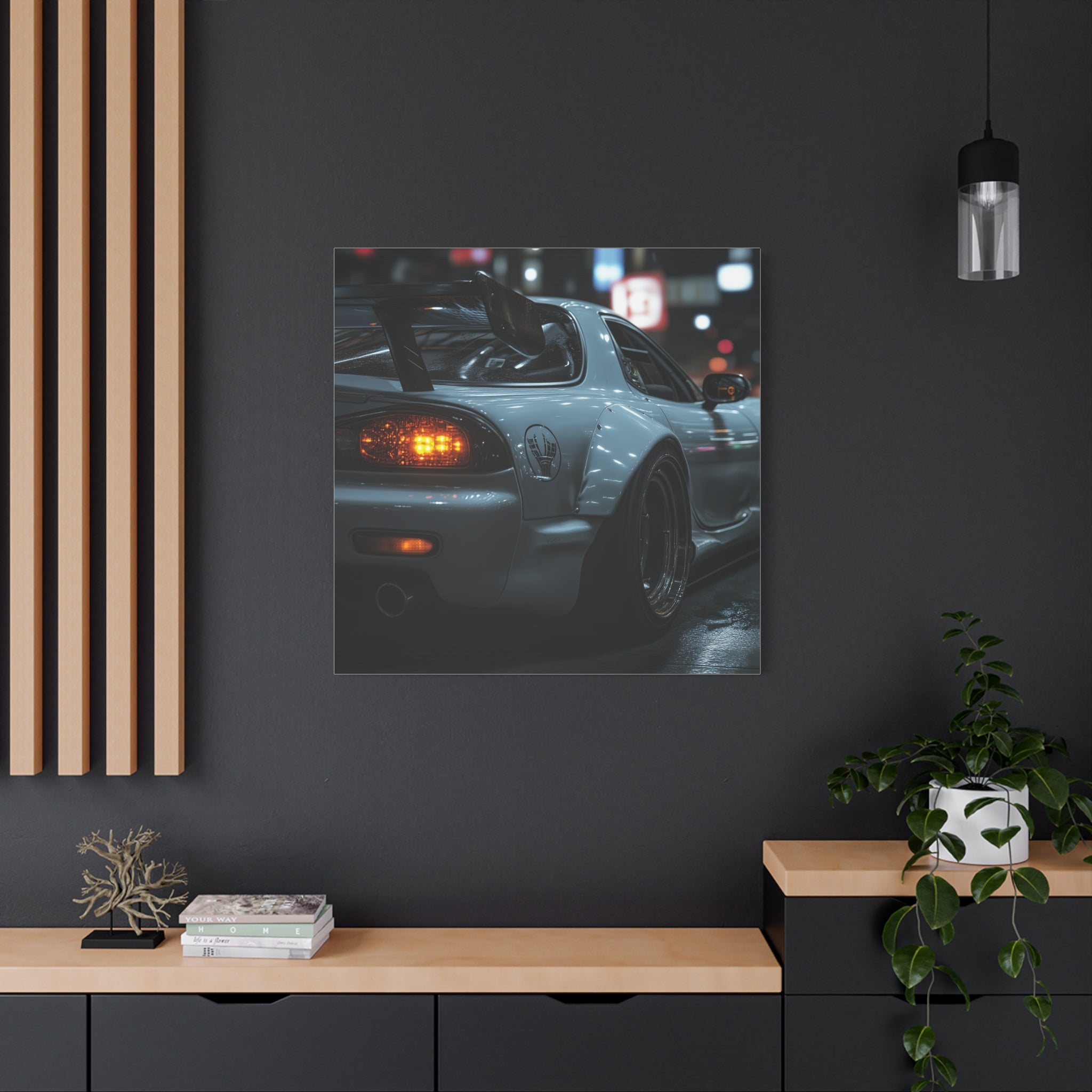 Mazda RX7 Driving Through Tokyo - Modern Decor for Car Enthusiasts