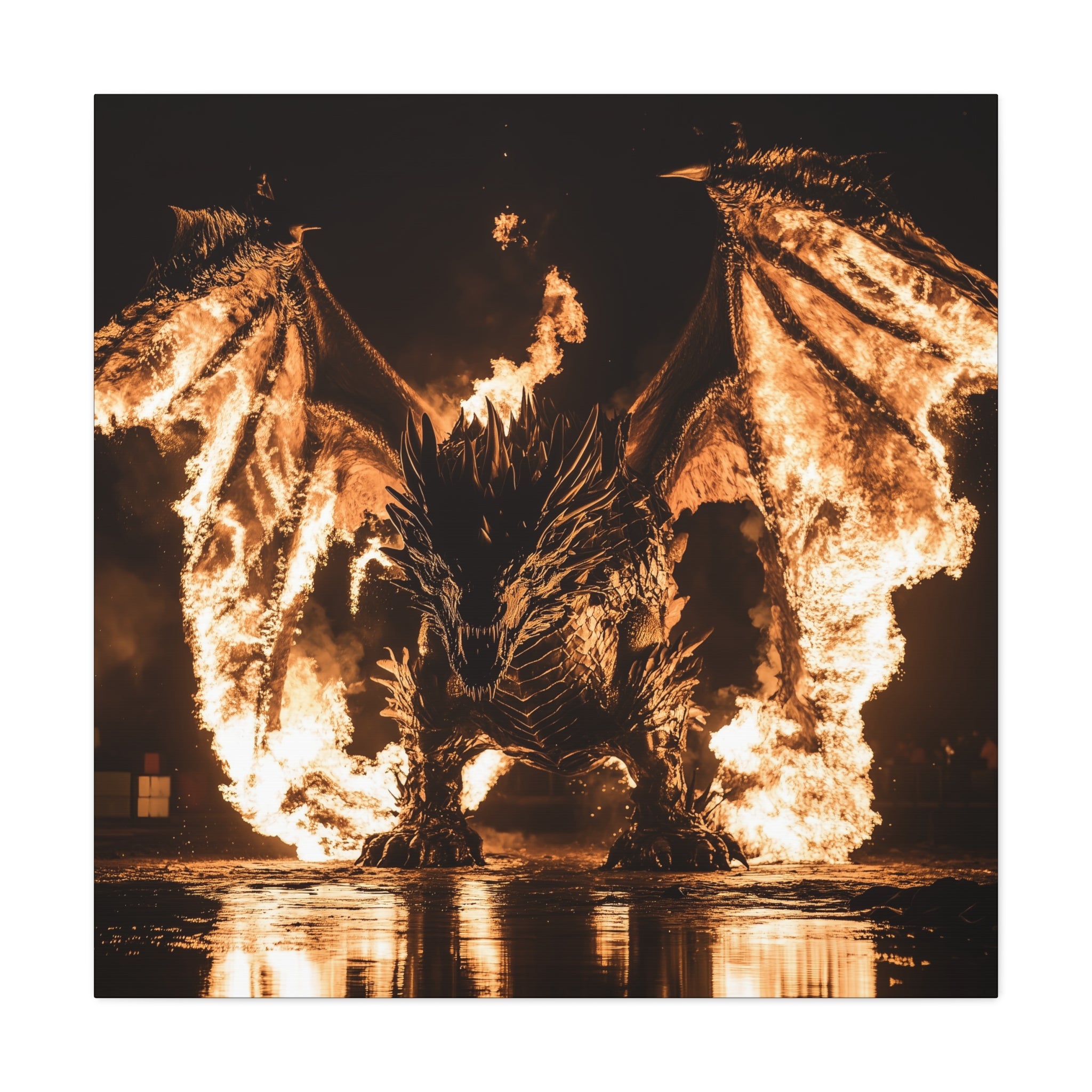 Fiery Dragon Canvas Art - Bold Wall Decor