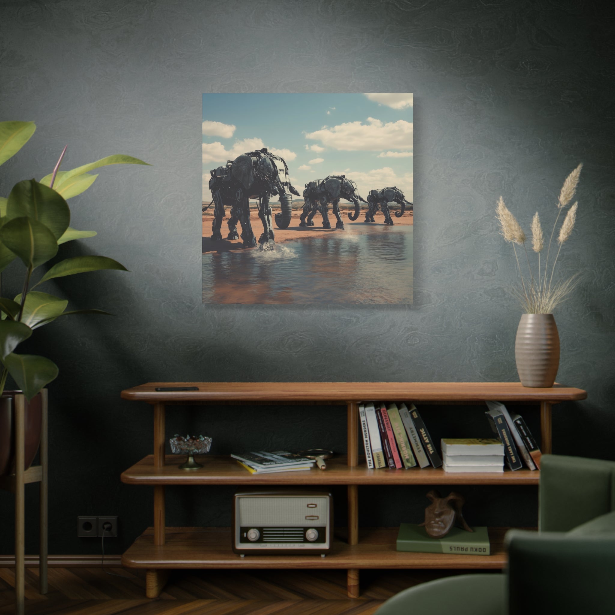 Robot Elephants Canvas Art Print