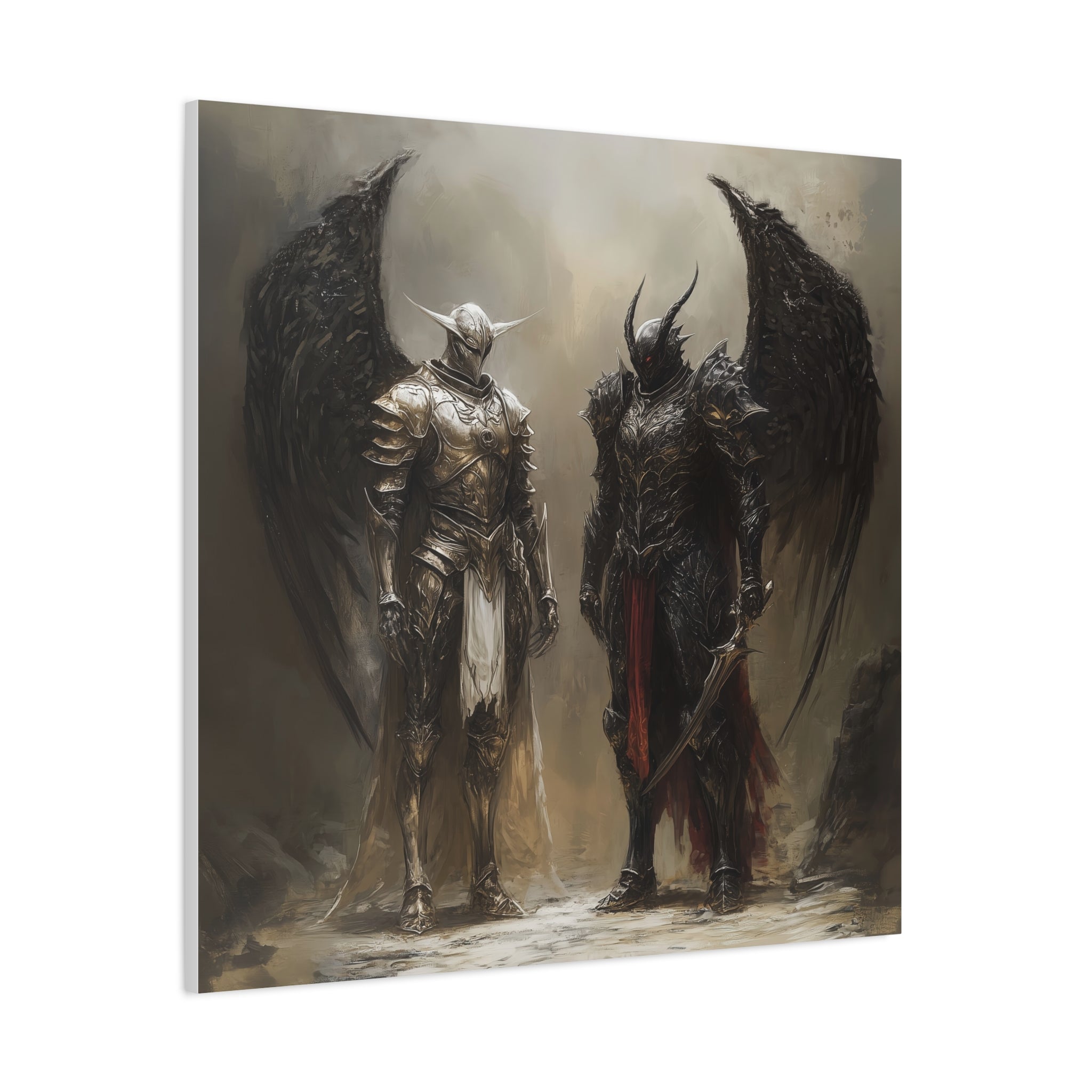 Epic Fantasy Wall Art Canvas - Stretched Matte Print of Winged Warriors