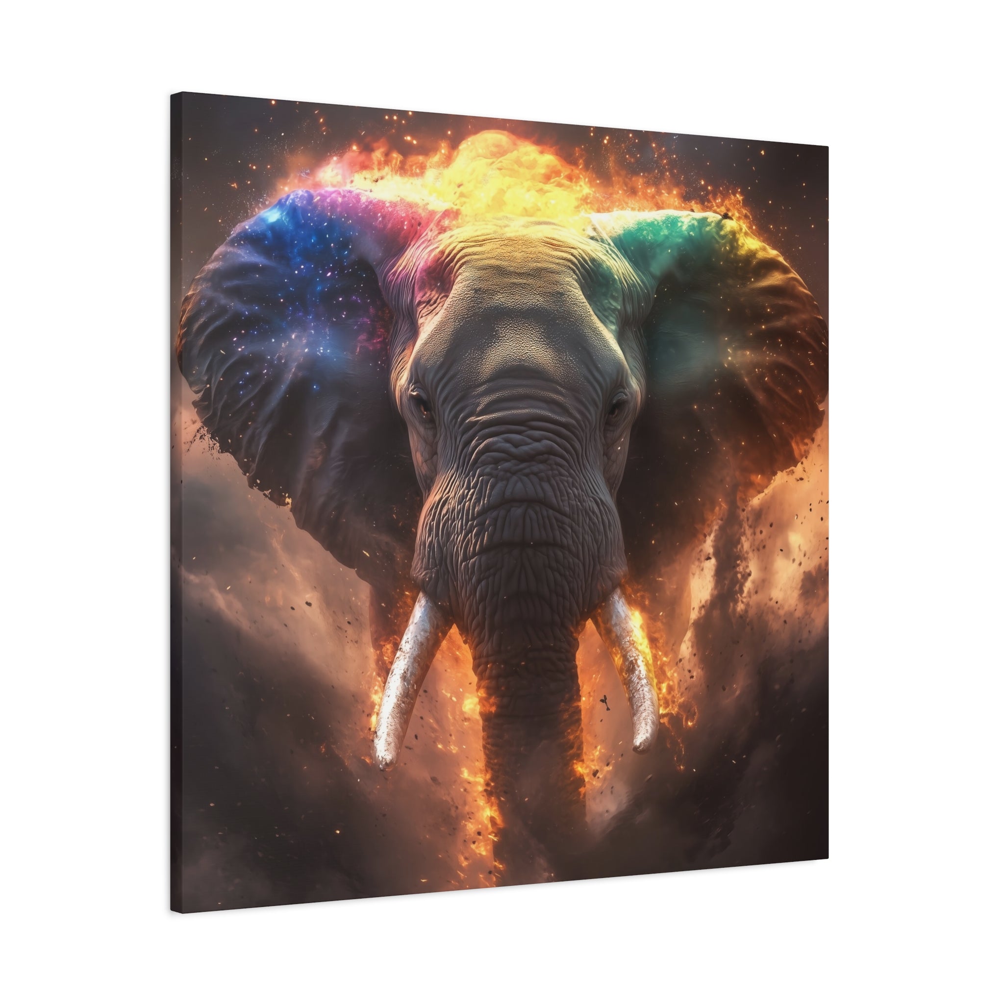 Vibrant Elephant Canvas Art, Colorful Wall Decor, Animal Lover Gift, Unique Home Decor, Nature Inspired Art Piece