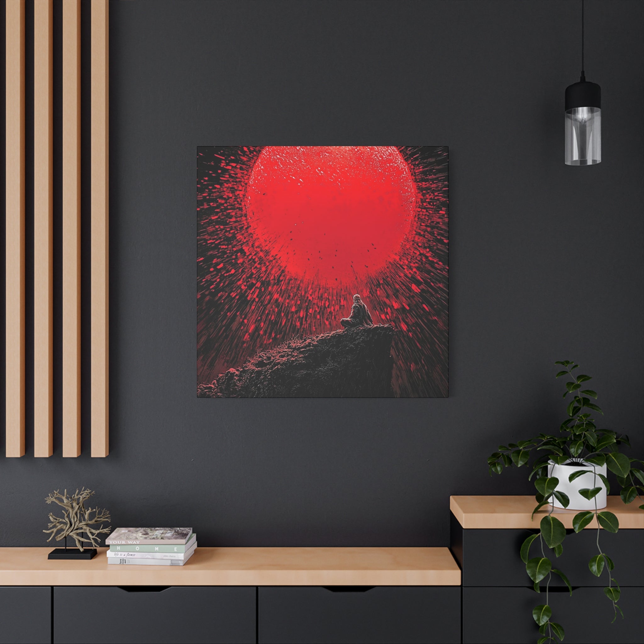 Zen Exploding Sunset Canvas Art - Meditation Wall Decor