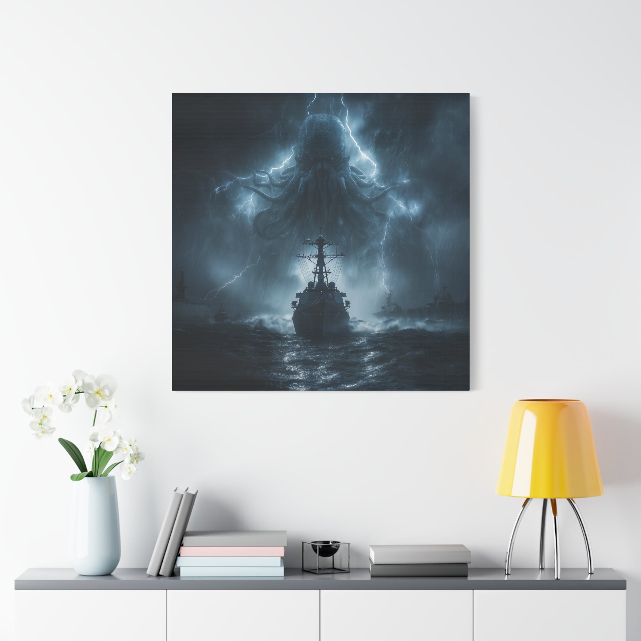Cthulhu Storm Canvas Art - Dark Fantasy Wall Decor