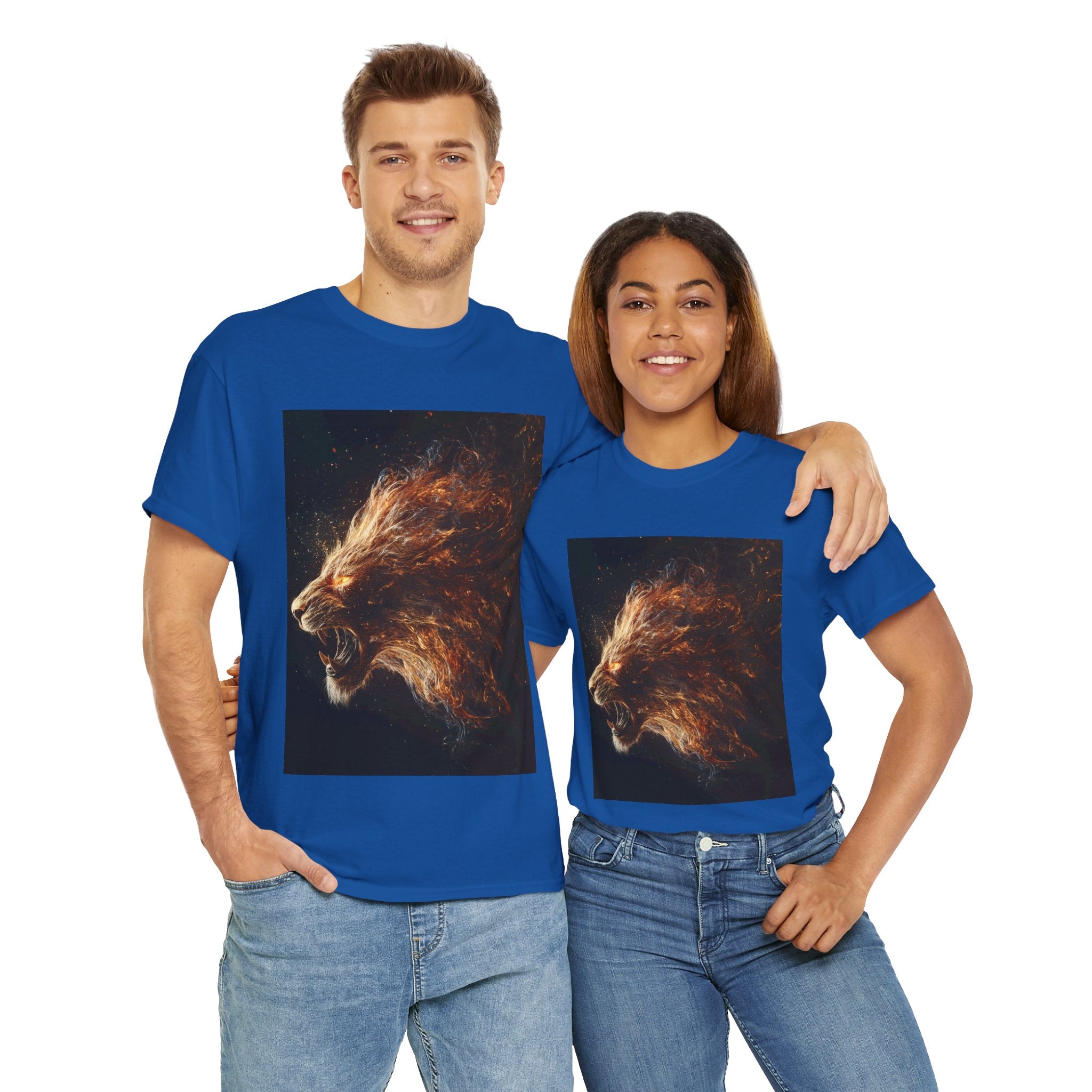 Majestic Fire Lion Graphic Tee