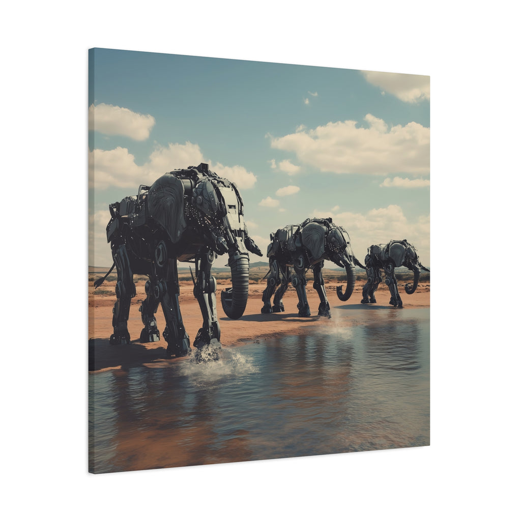 Robot Elephants Canvas Art Print